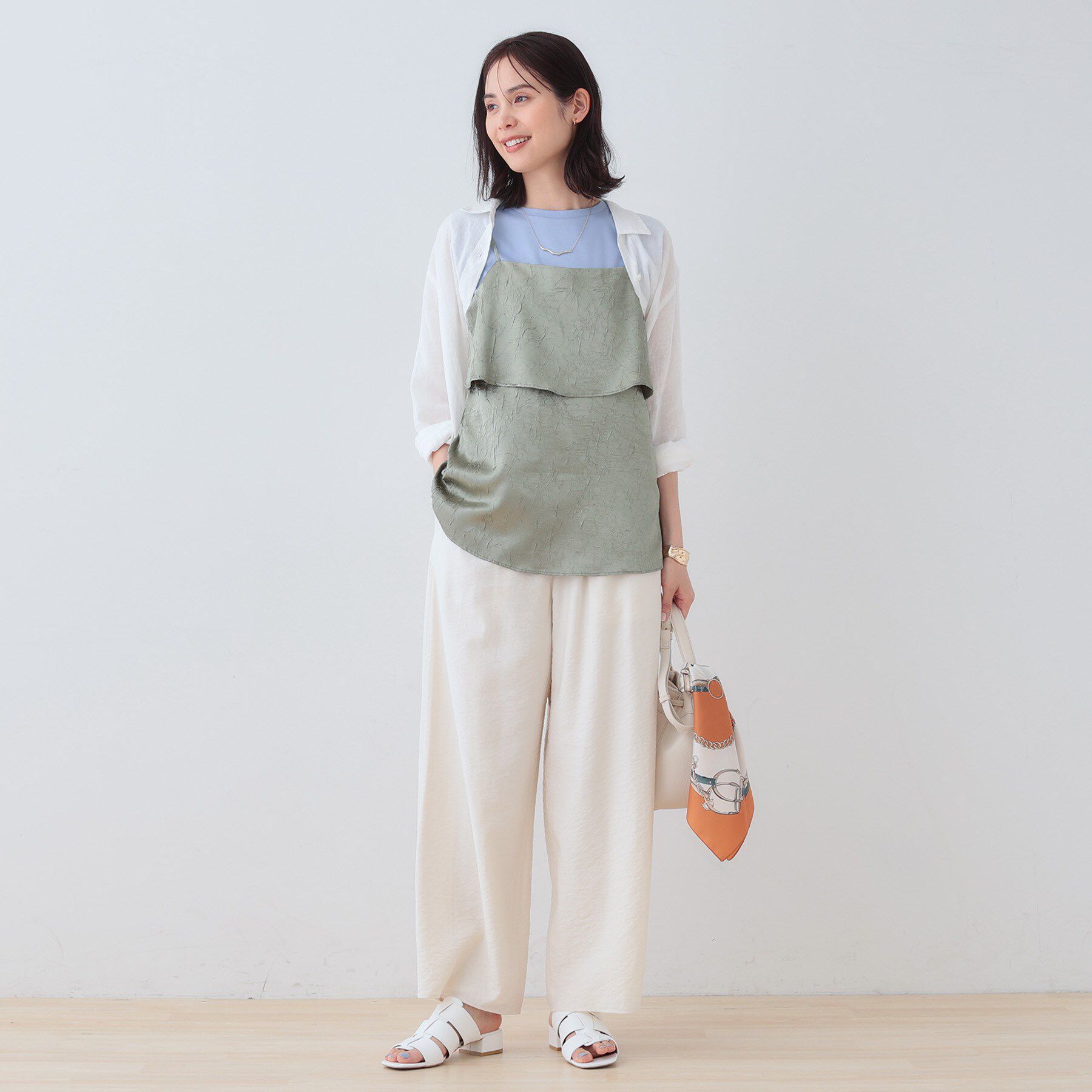 INDIVI「【洗える／UVケア／SETUP可能】ドロストワイドパンツ」|その他|