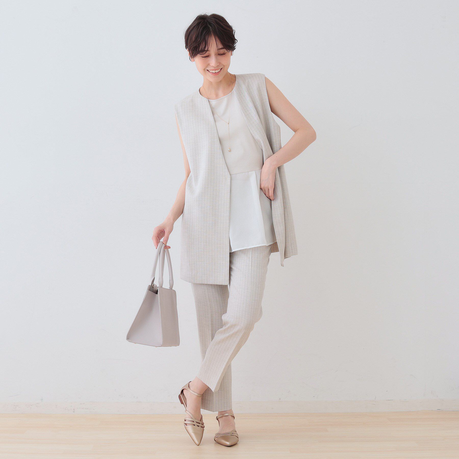 INDIVI「【洗える／レイヤードにも活躍】ペプラムインナートップス」|Tシャツ・カットソー|