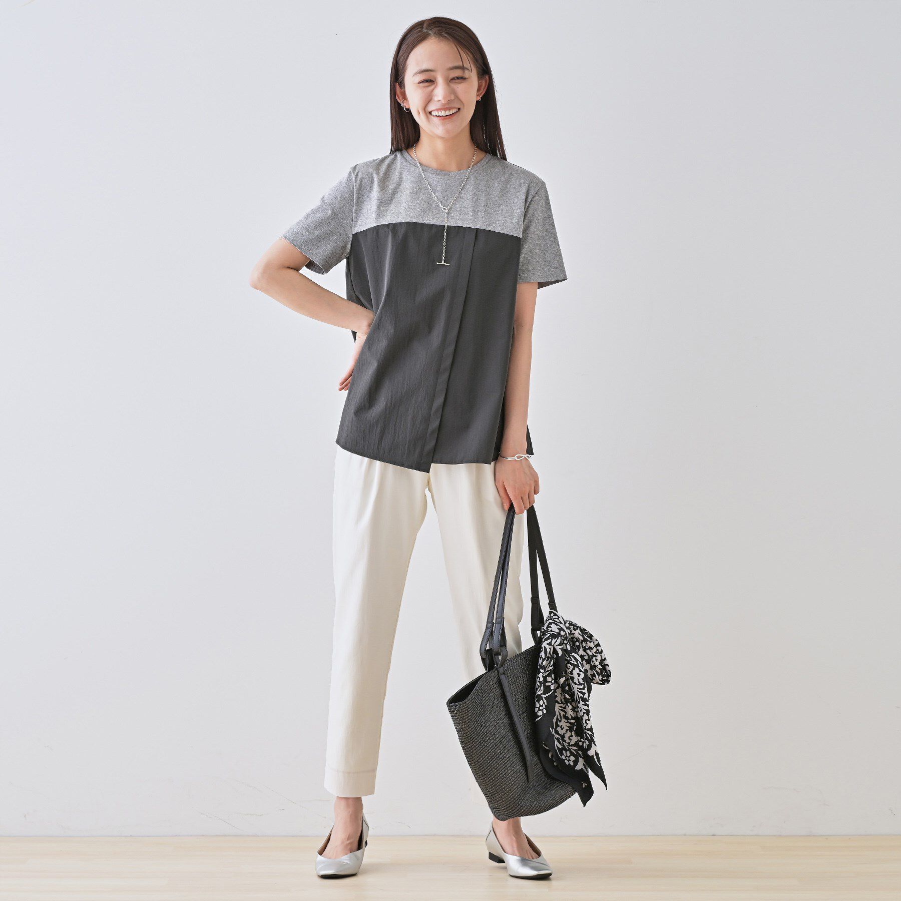 INDIVI「【洗える】ビスチェレイヤード風トップス」|Tシャツ・カットソー|