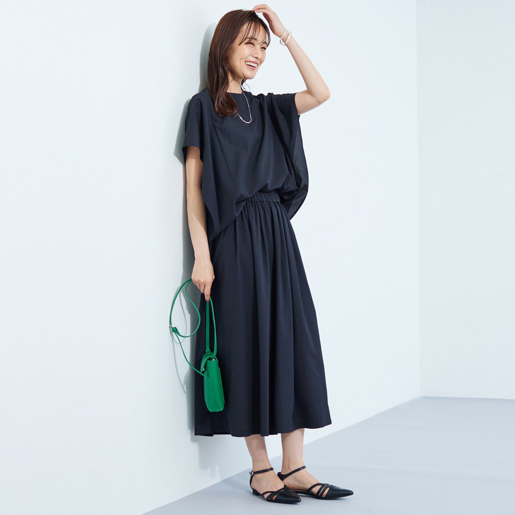 INDIVI「【体型カバー】スクエアブラウス」|シャツ・ブラウス|