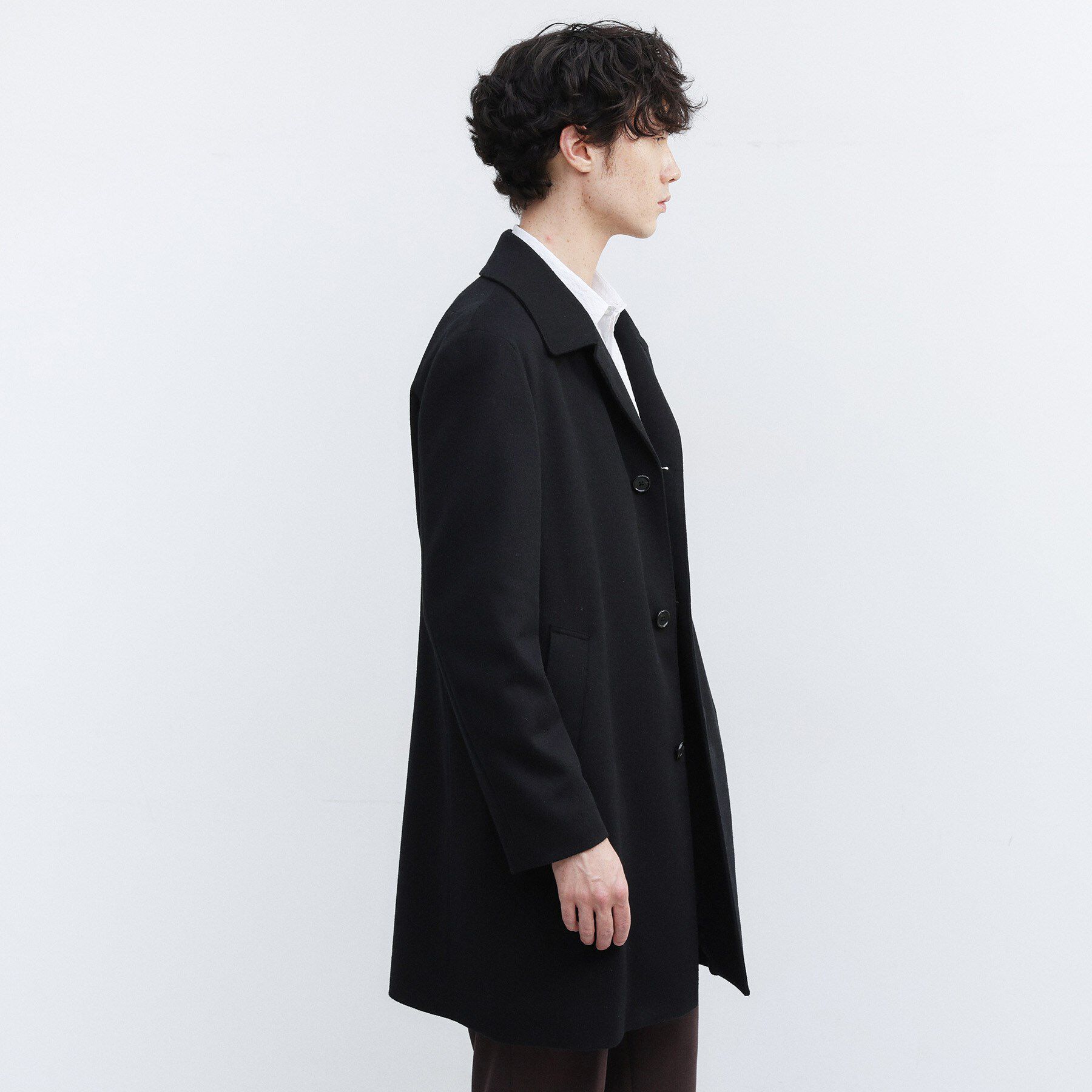 TAKEO KIKUCHI「カシミヤブレンド ビーバー調ステンカラーコート」|ステンカラーコート|