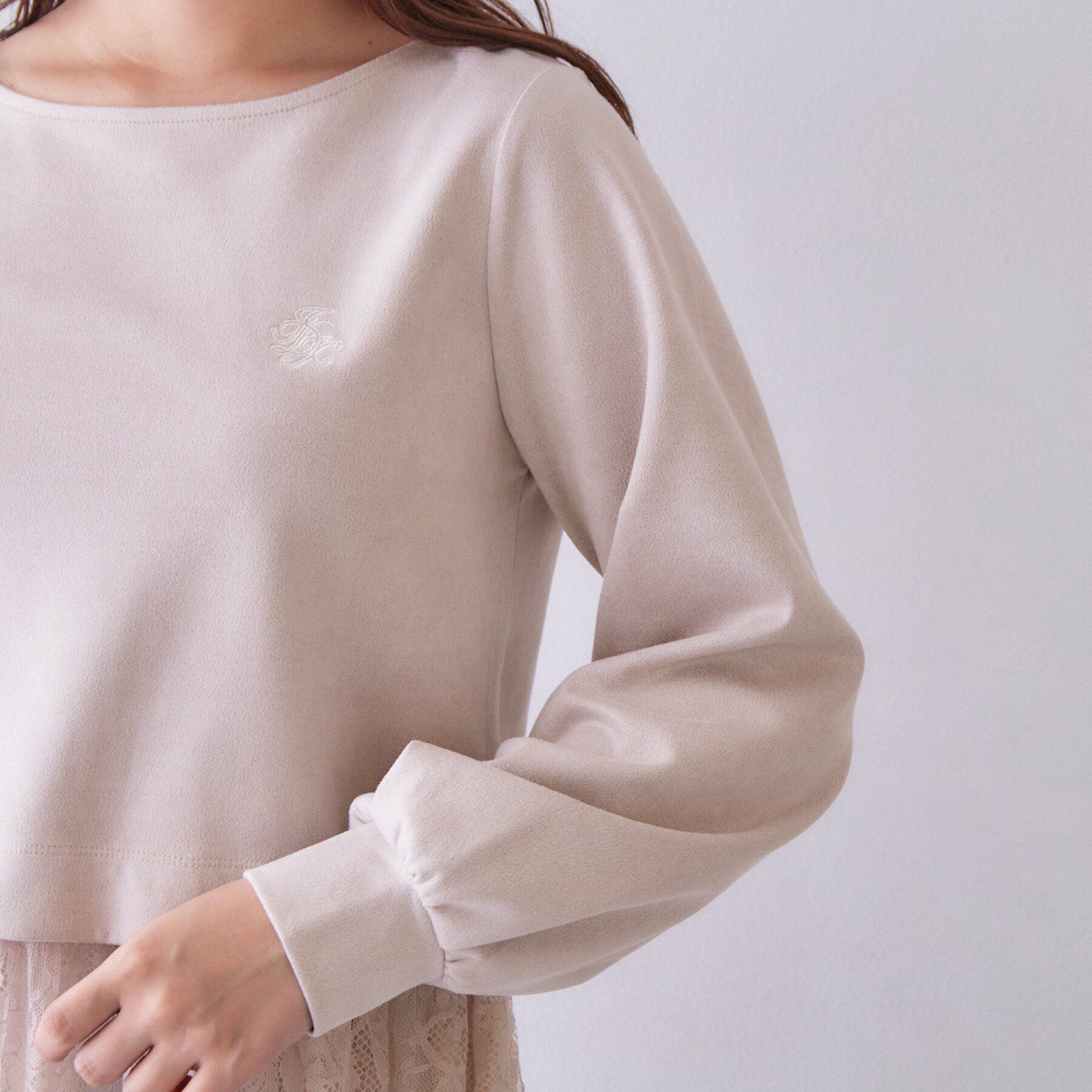 index「スウェード裾レーストップス【洗濯機OK】」|Tシャツ・カットソー|