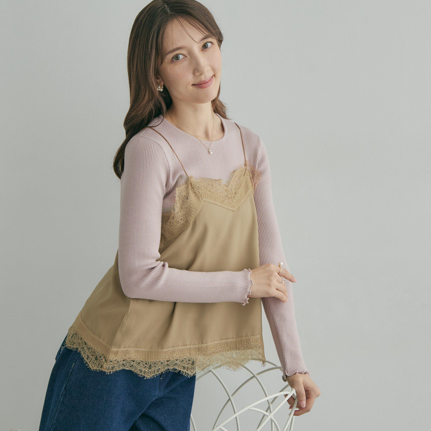 Couture broach「メローフリルニット＆レースキャミセット」|ニット・セーター|
