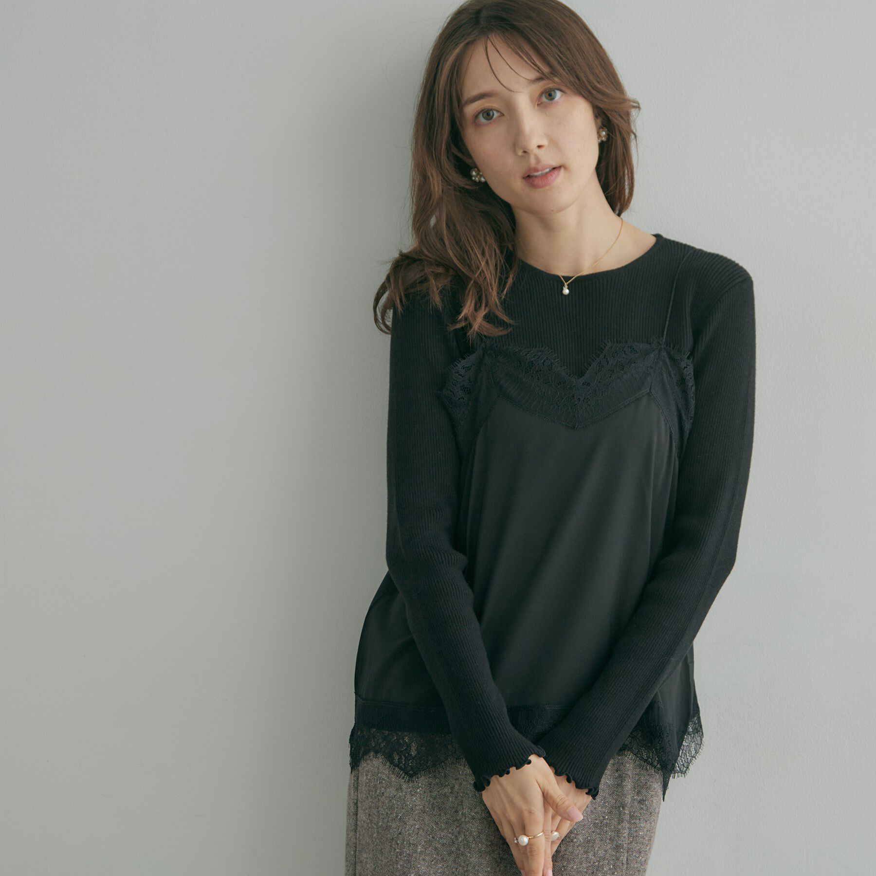 Couture broach「メローフリルニット＆レースキャミセット」|ニット・セーター|
