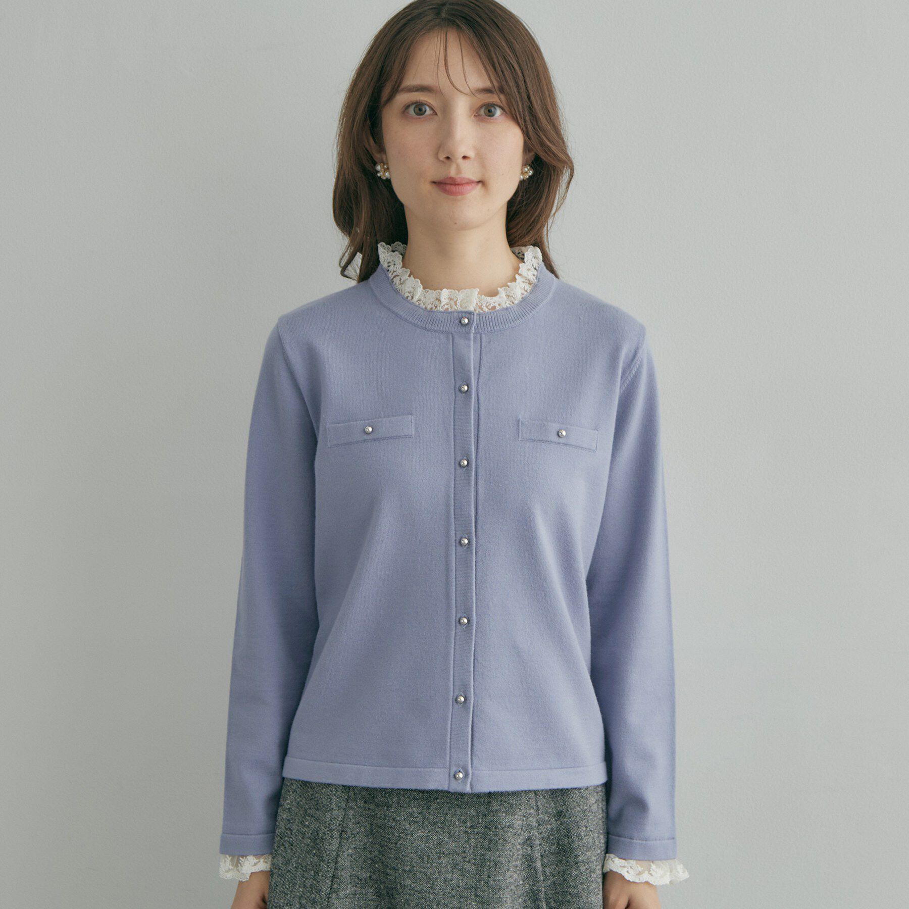 Couture broach「【一枚で華やぐ】レースフリル カーディガン」|カーディガン|