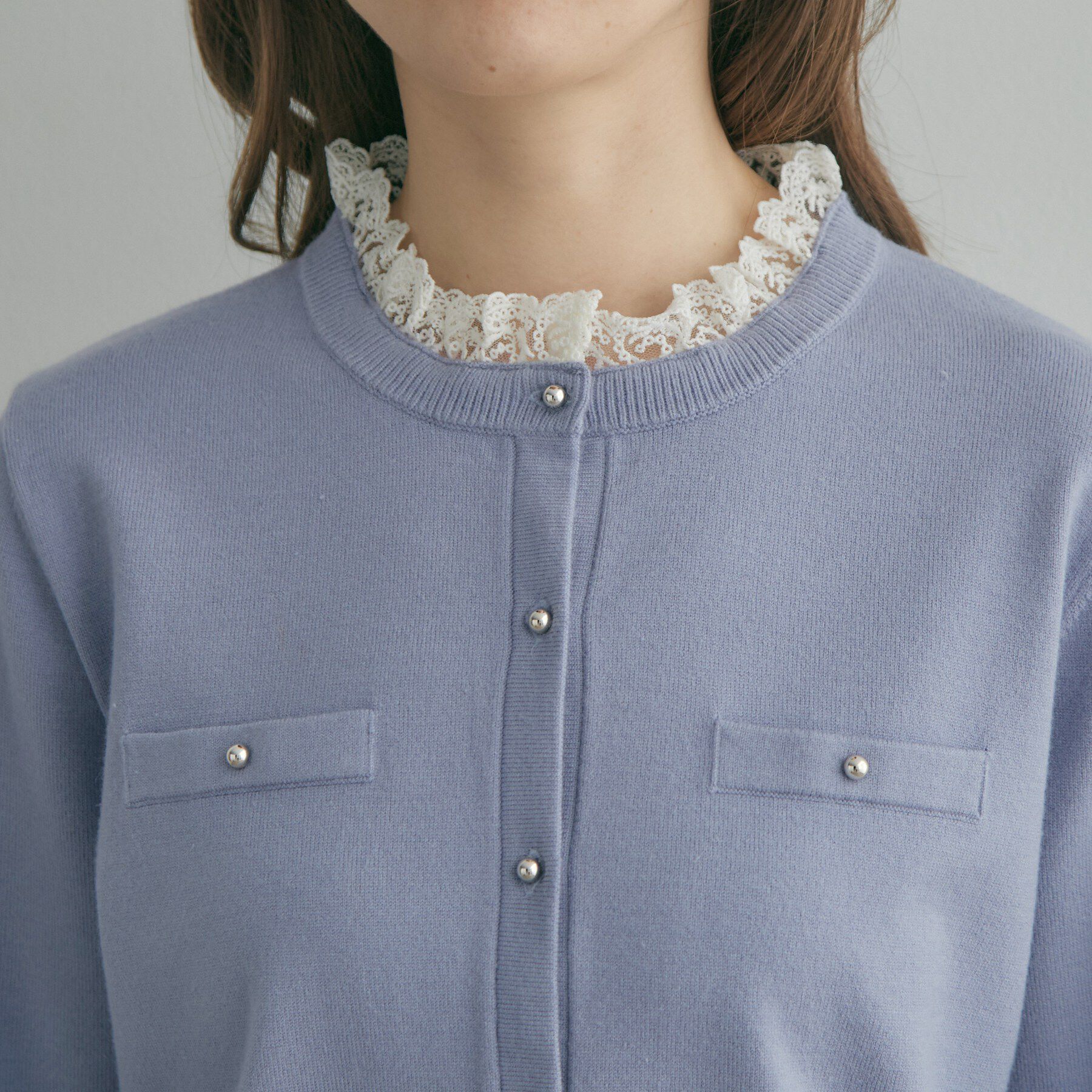 Couture broach「【一枚で華やぐ】レースフリル カーディガン」|カーディガン|