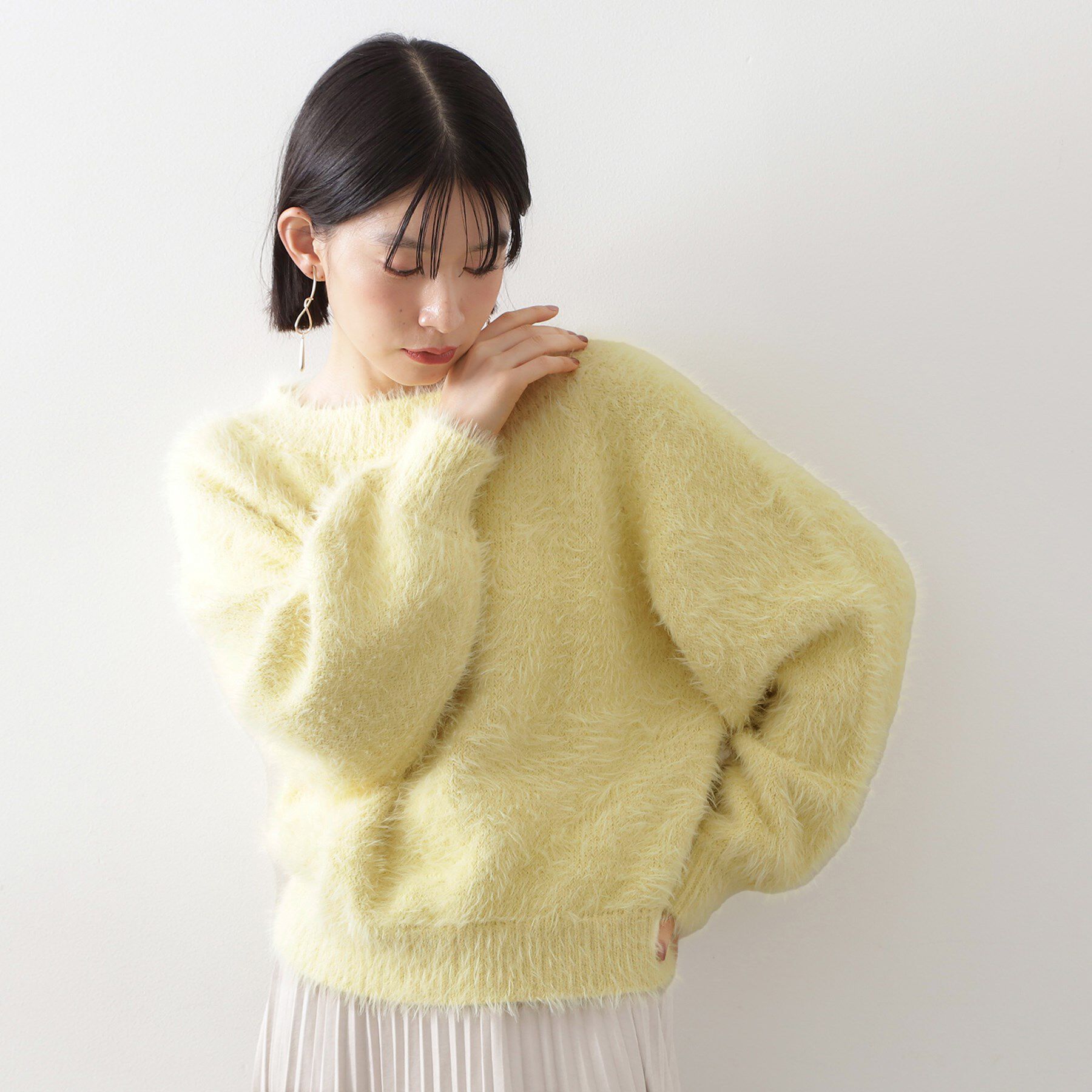 THE SHOP TK「着るたびときめく ふんわりフェザーシャギーニット」|ニット・セーター|