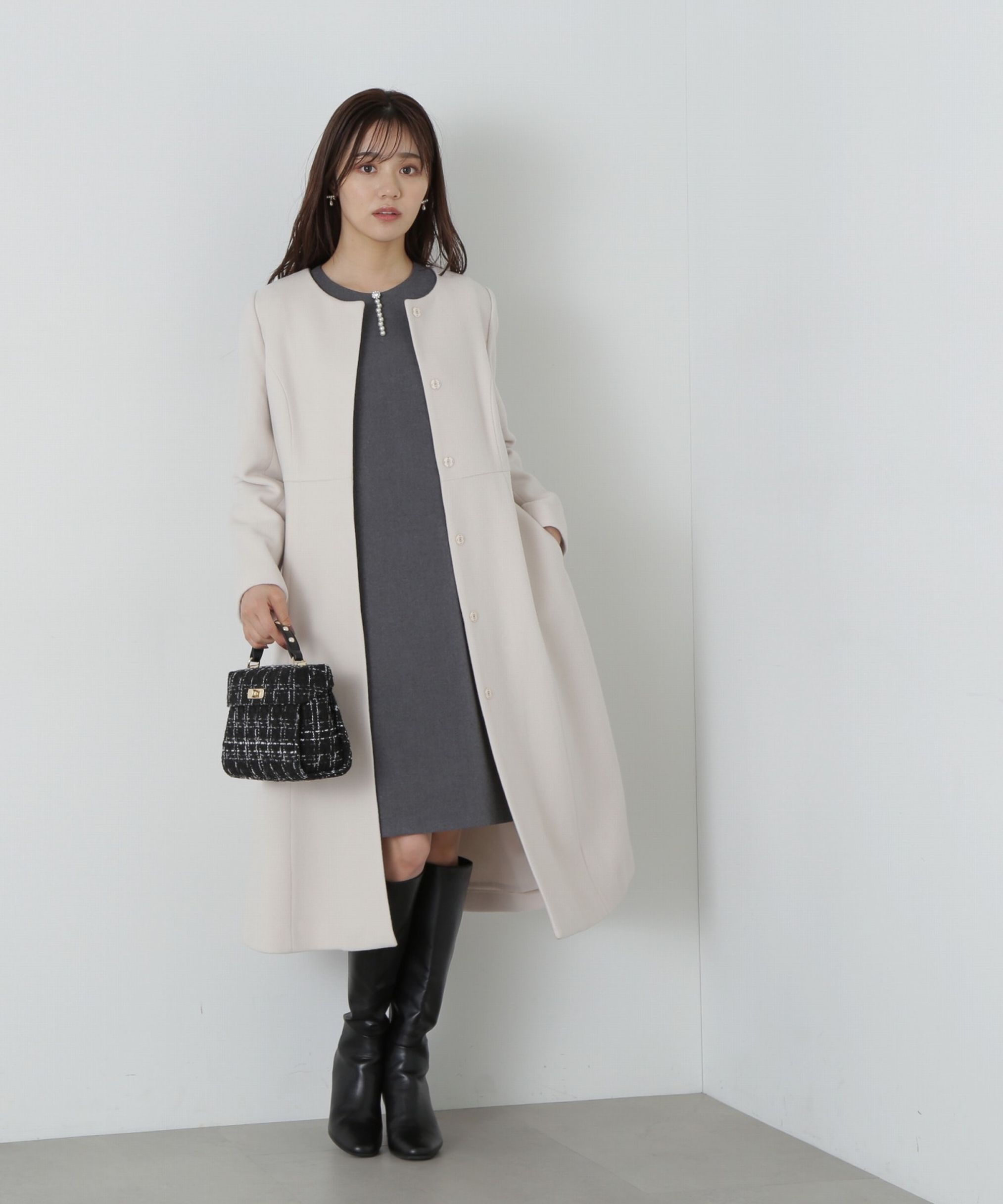 PROPORTION BODY DRESSING「ノーカラーフレアコート」|その他|