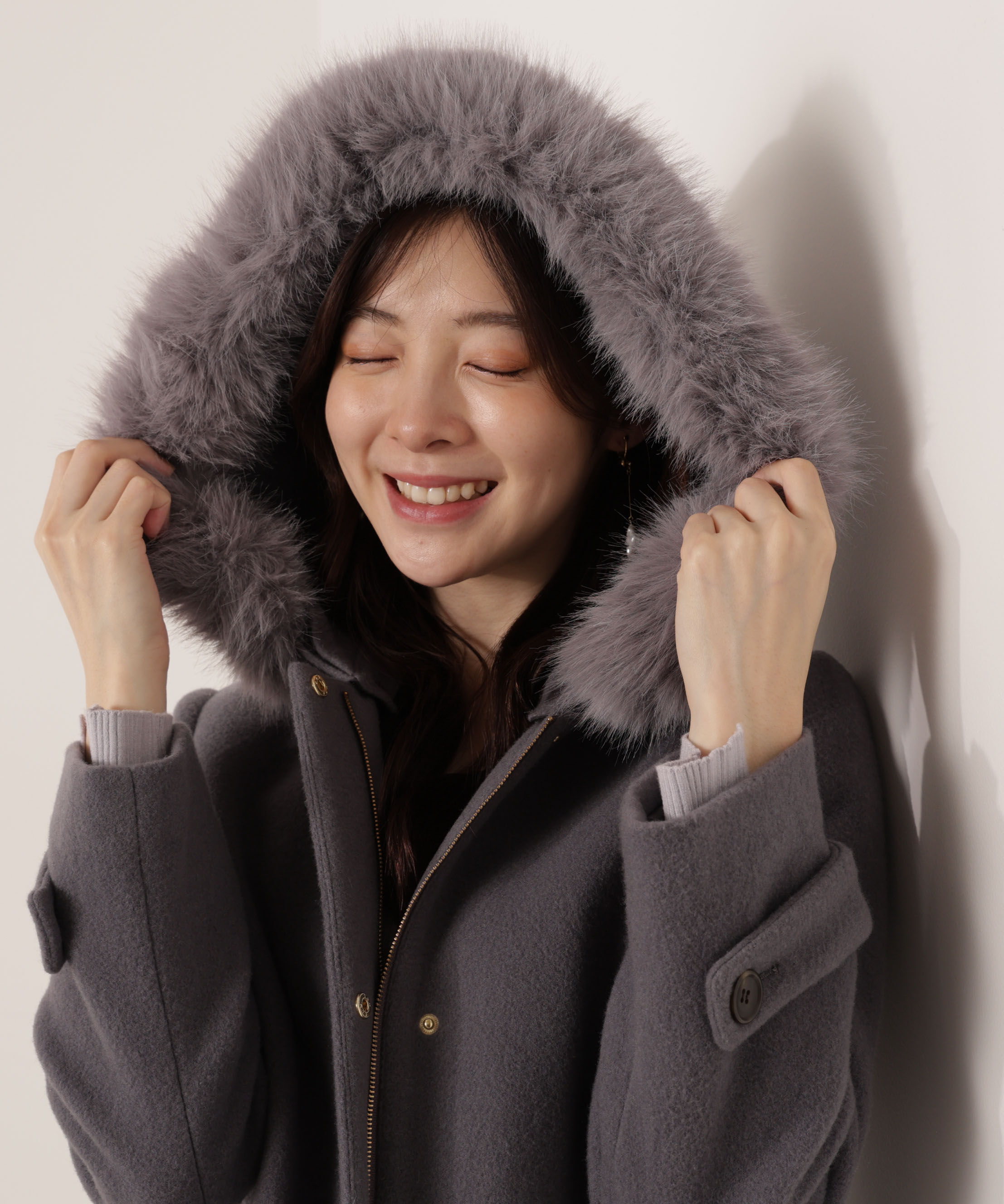 PROPORTION BODY DRESSING「モッサフードフェイクファーロングコート 25AW」|その他|