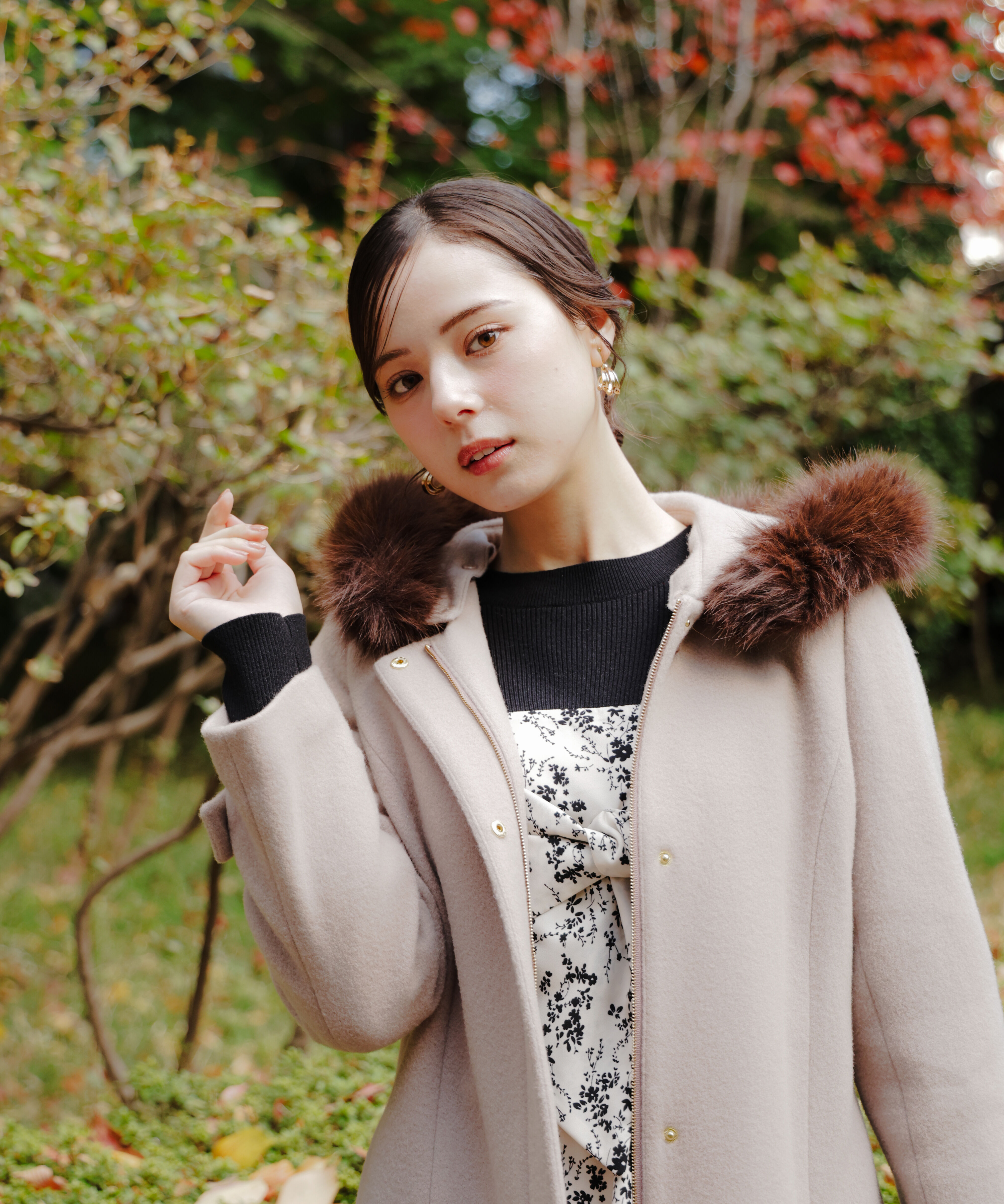 PROPORTION BODY DRESSING「モッサフードフェイクファーロングコート 25AW」|その他|