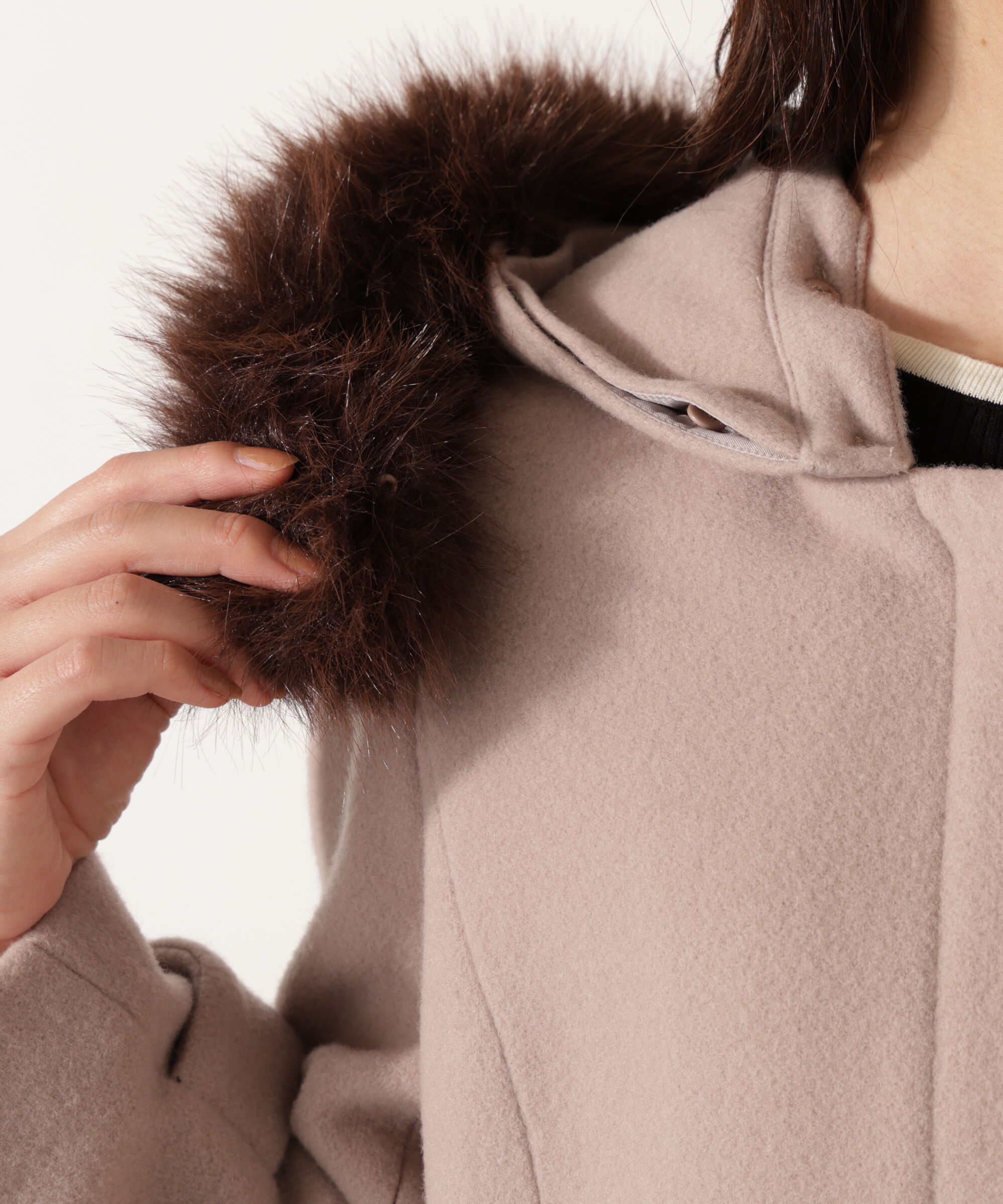 PROPORTION BODY DRESSING「モッサフードフェイクファーロングコート 25AW」|その他|