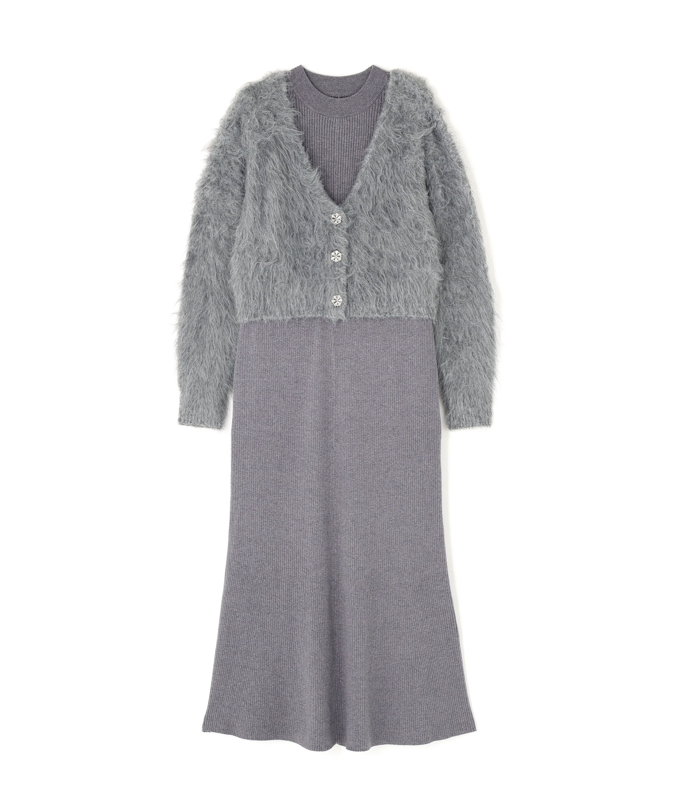 PROPORTION BODY DRESSING「シャギーカーデニットセットアップ 25AW」|ワンピース|