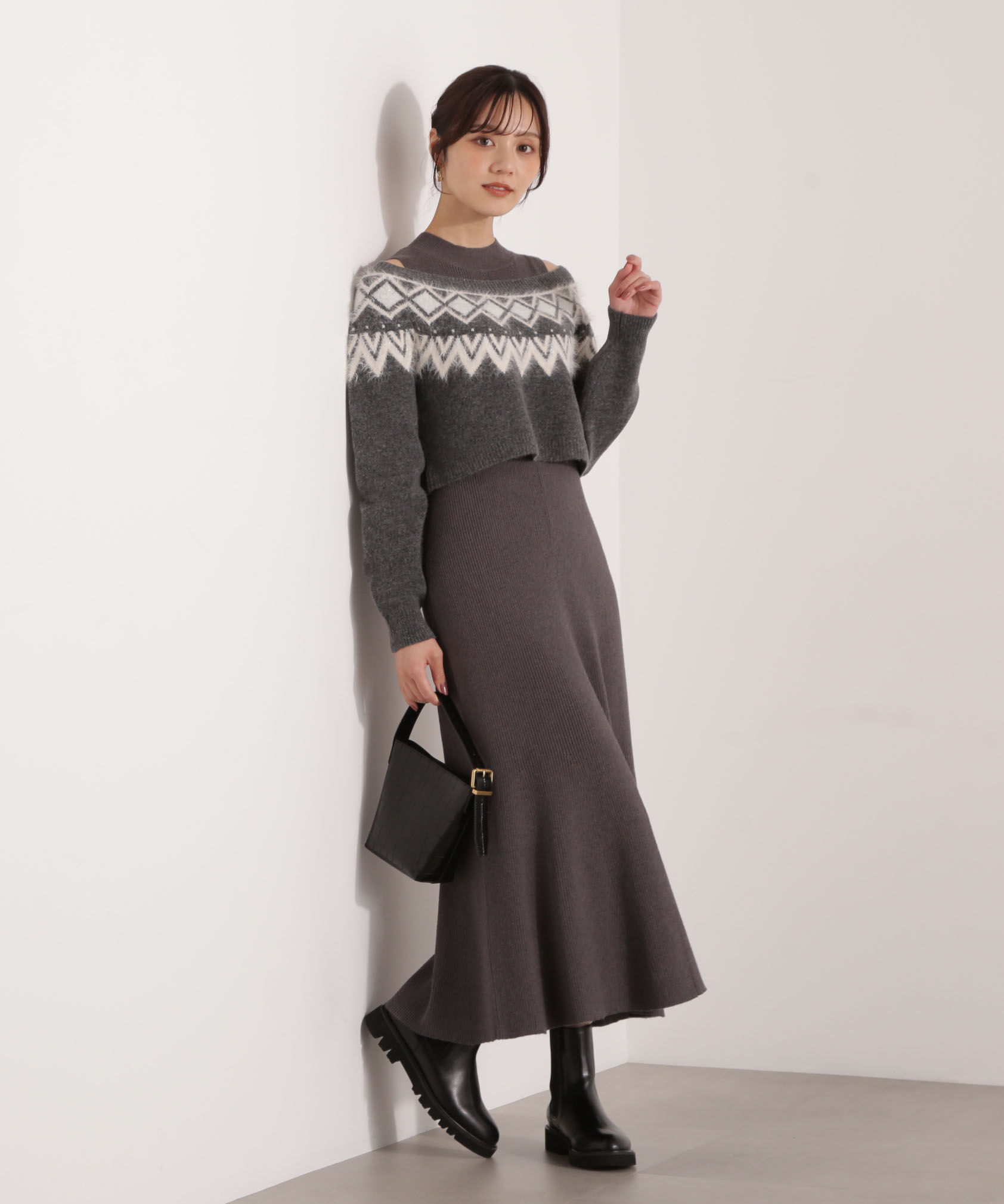 PROPORTION BODY DRESSING「ノルディックニットSETUP ワンピース 25AW」|ワンピース|