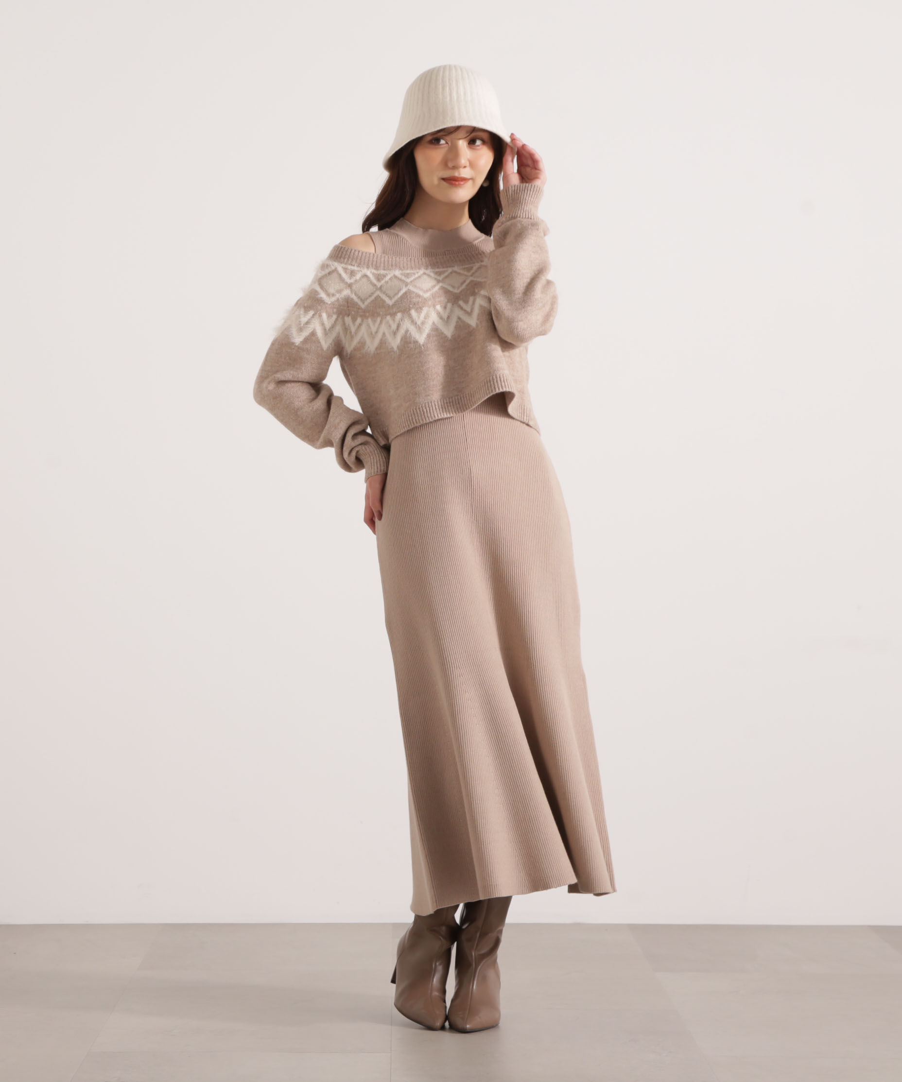 PROPORTION BODY DRESSING「ノルディックニットSETUP ワンピース 25AW」|ワンピース|