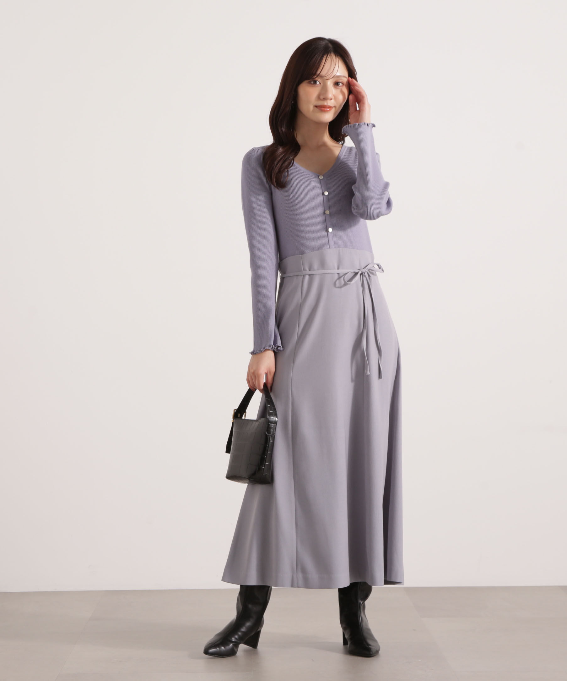 PROPORTION BODY DRESSING「ニットドッキングレディーワンピース 25AW」|ワンピース|