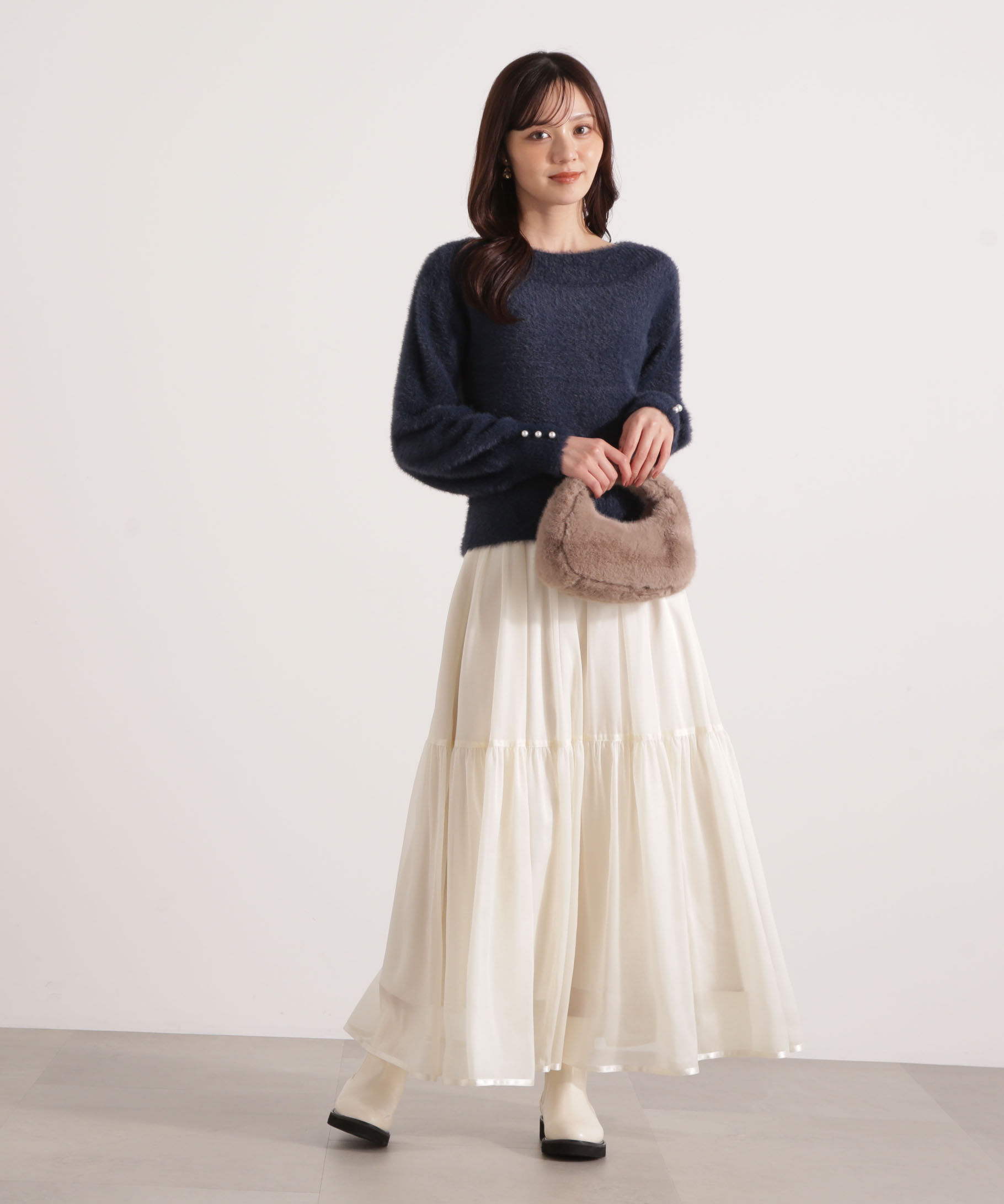 PROPORTION BODY DRESSING「ミニシャギーオフショルニット 25AW」|ニット・セーター|