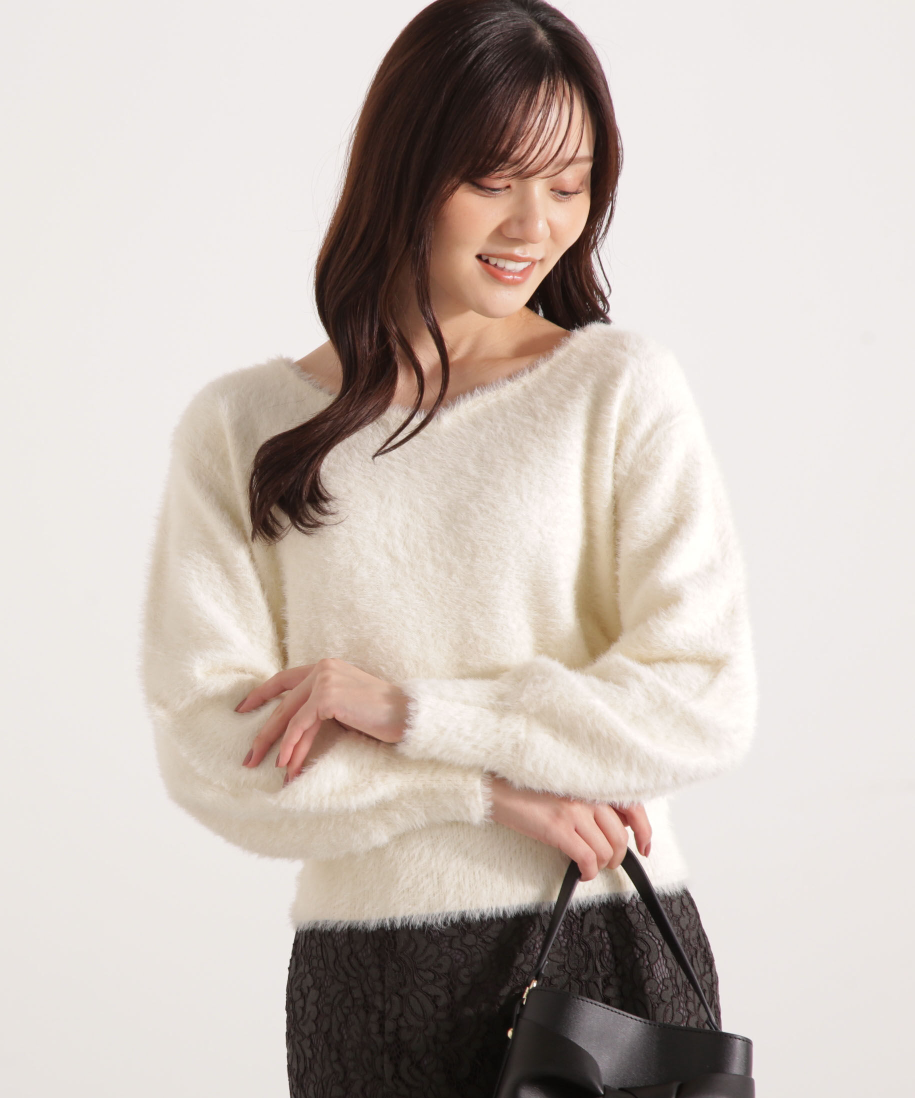 PROPORTION BODY DRESSING「ミニシャギーハートネックニット 25AW」|ニット・セーター|