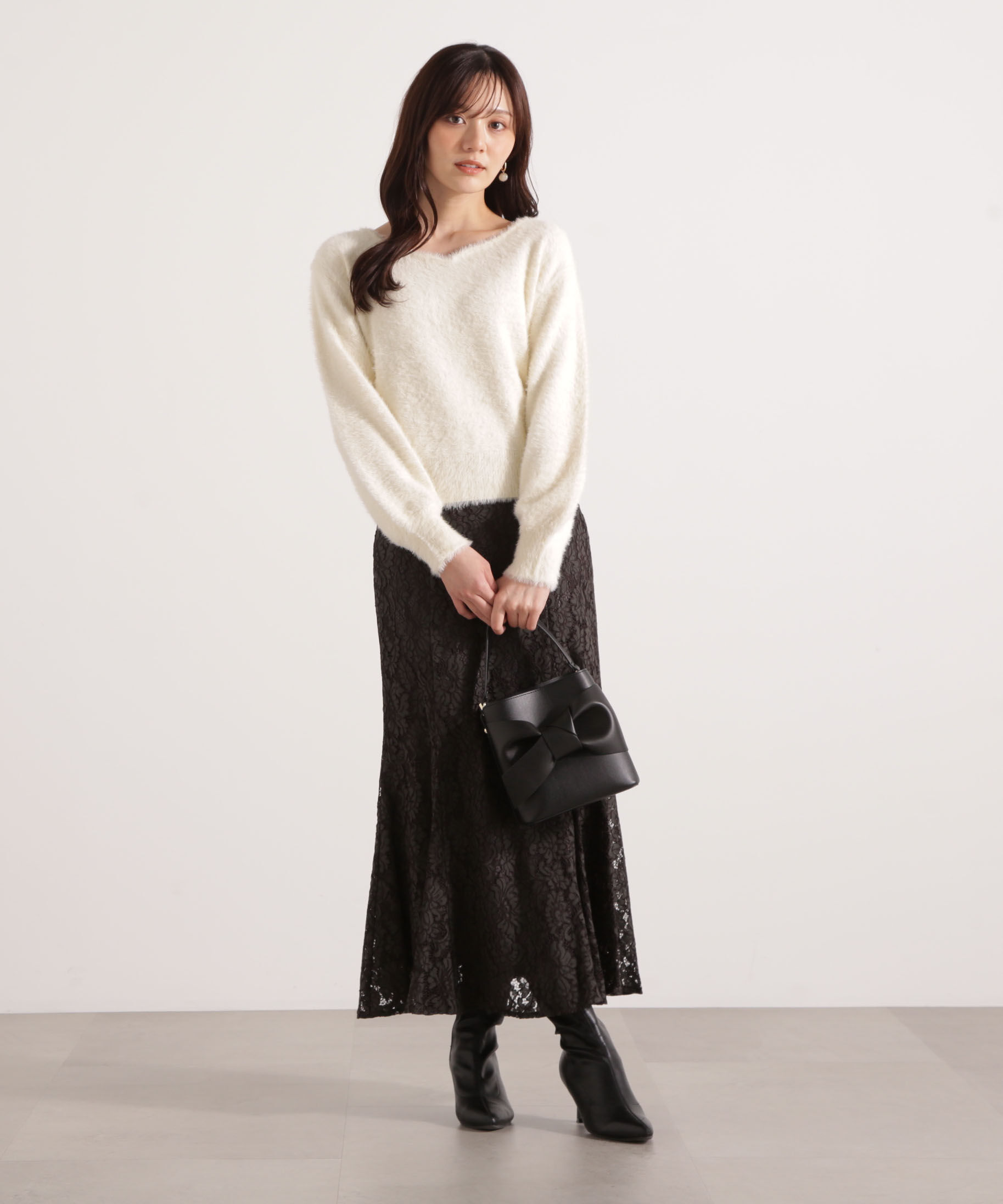 PROPORTION BODY DRESSING「ミニシャギーハートネックニット 25AW」|ニット・セーター|