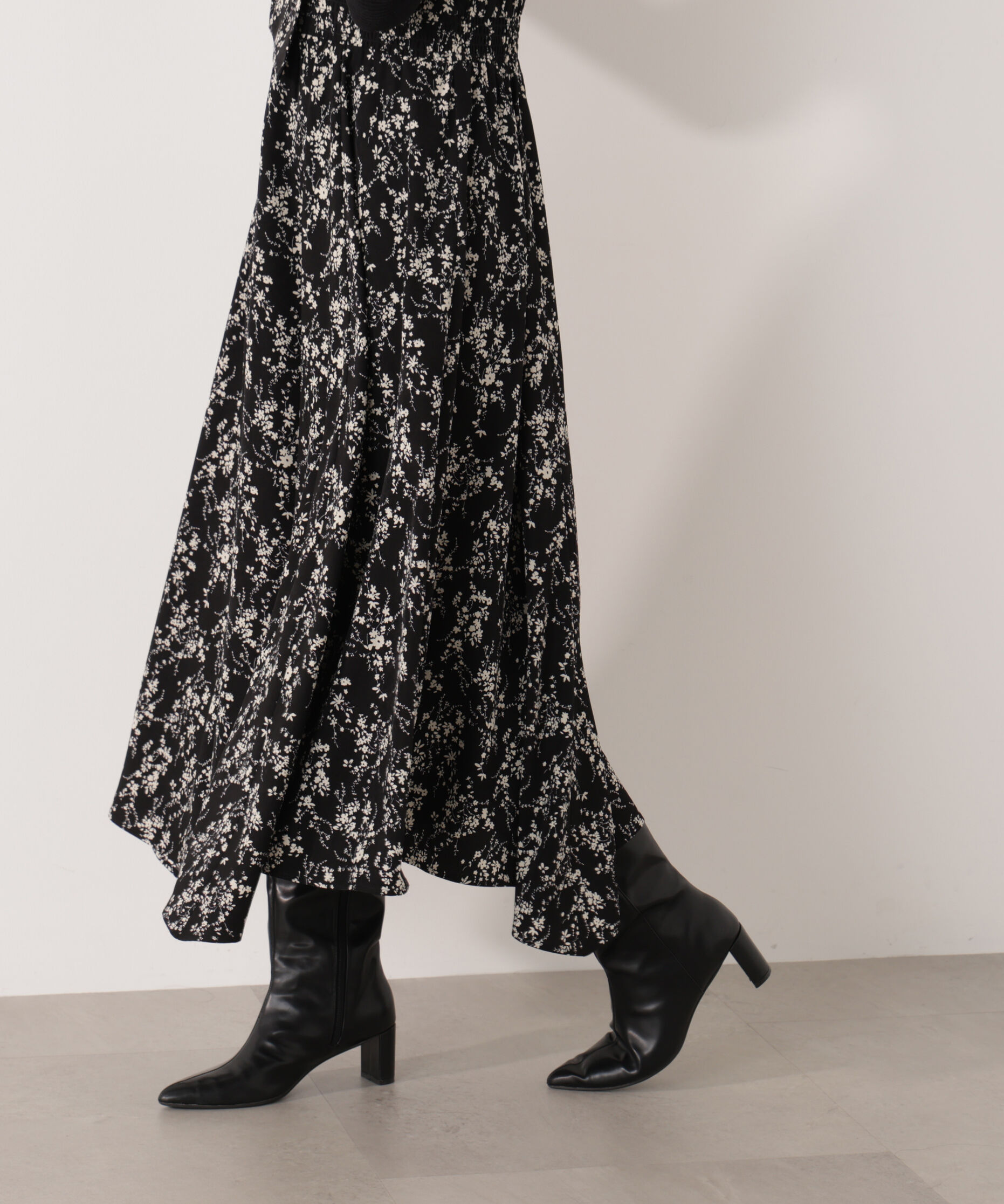 PROPORTION BODY DRESSING「フロントリボン花柄ドッキングワンピース　26SS」|ワンピース|
