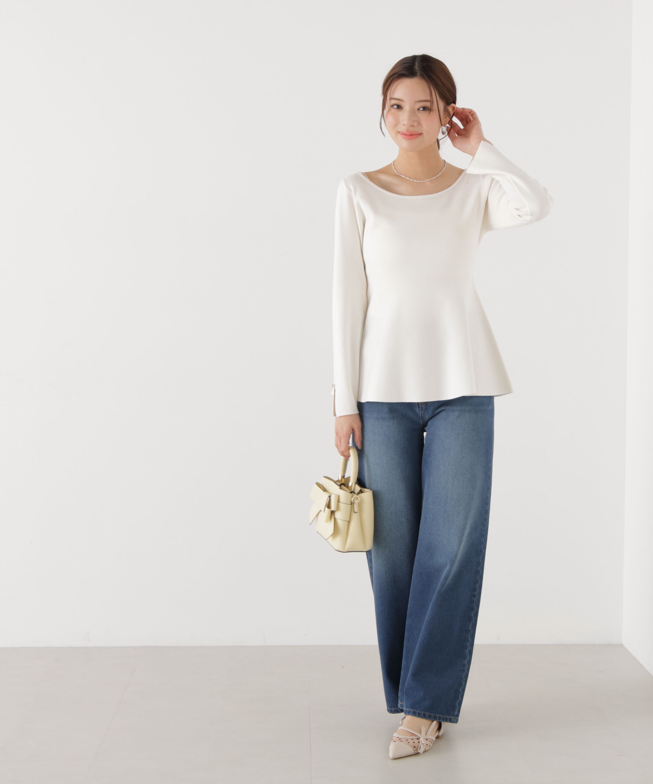 PROPORTION BODY DRESSING「ペプラムベーシックニット　26SS」|ニット・セーター|
