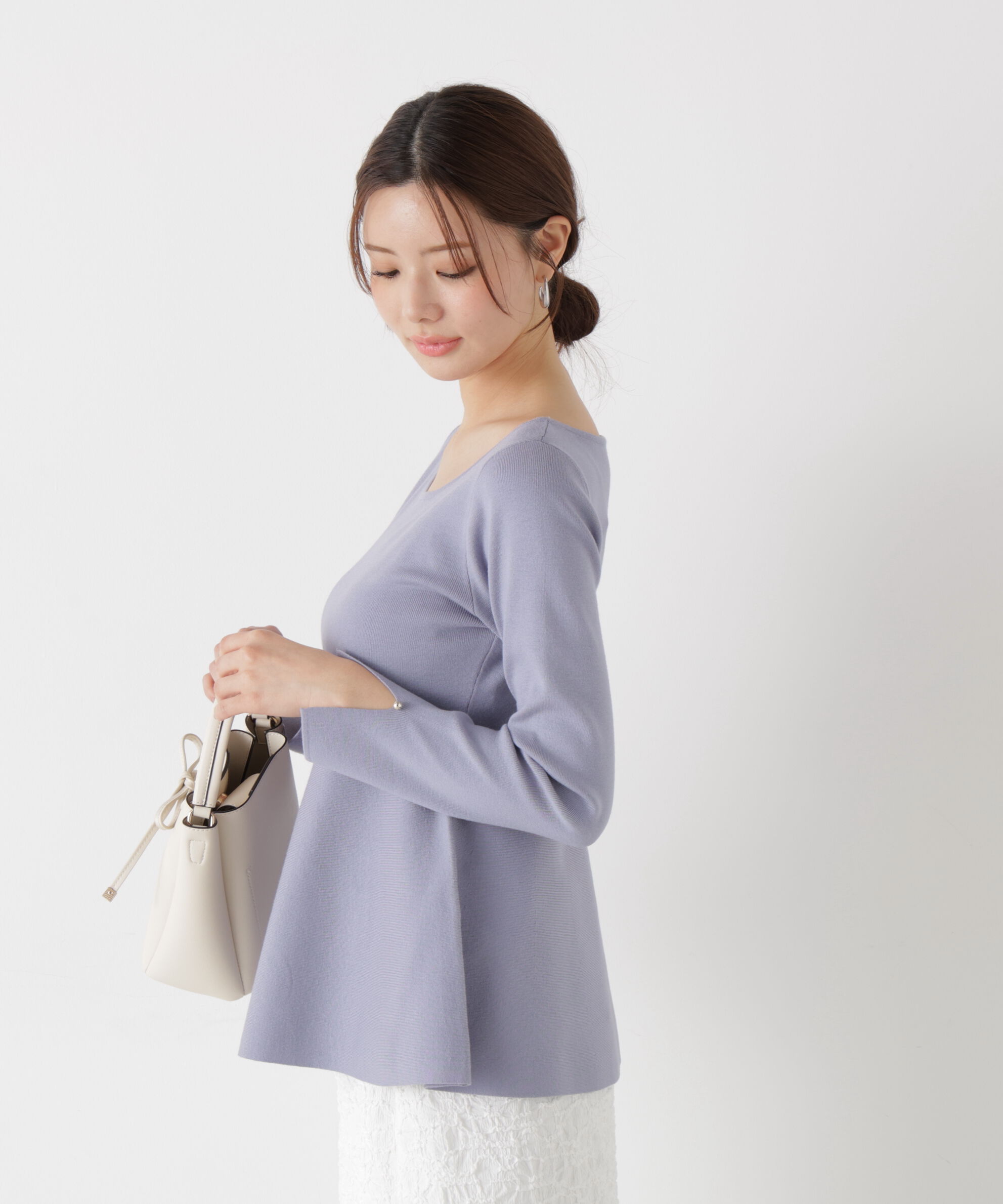 PROPORTION BODY DRESSING「ペプラムベーシックニット　26SS」|ニット・セーター|