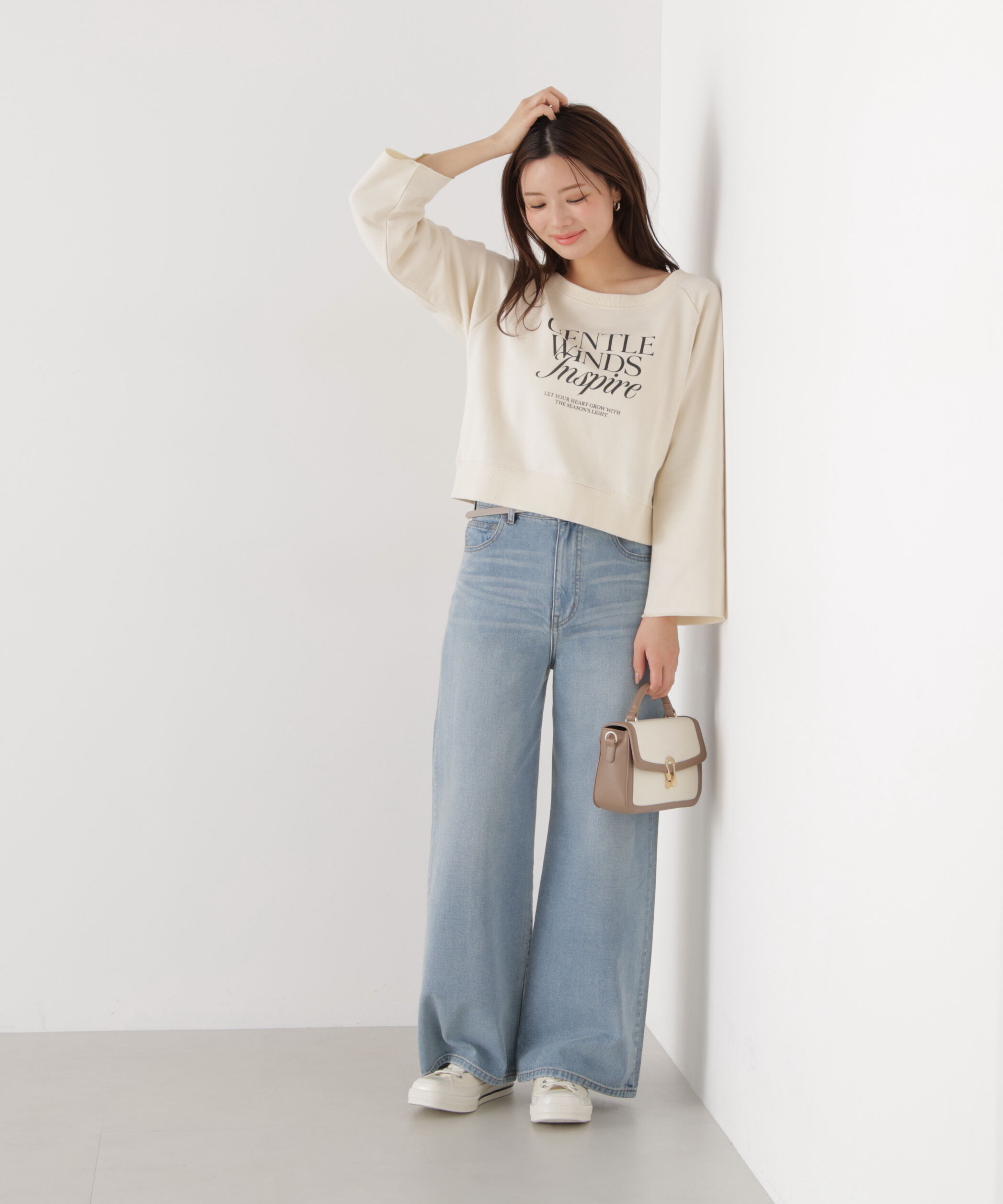 PROPORTION BODY DRESSING「＜ウォッシャブル＞〈a/mie〉ラグランロゴトップス　26SS」|Tシャツ・カットソー|
