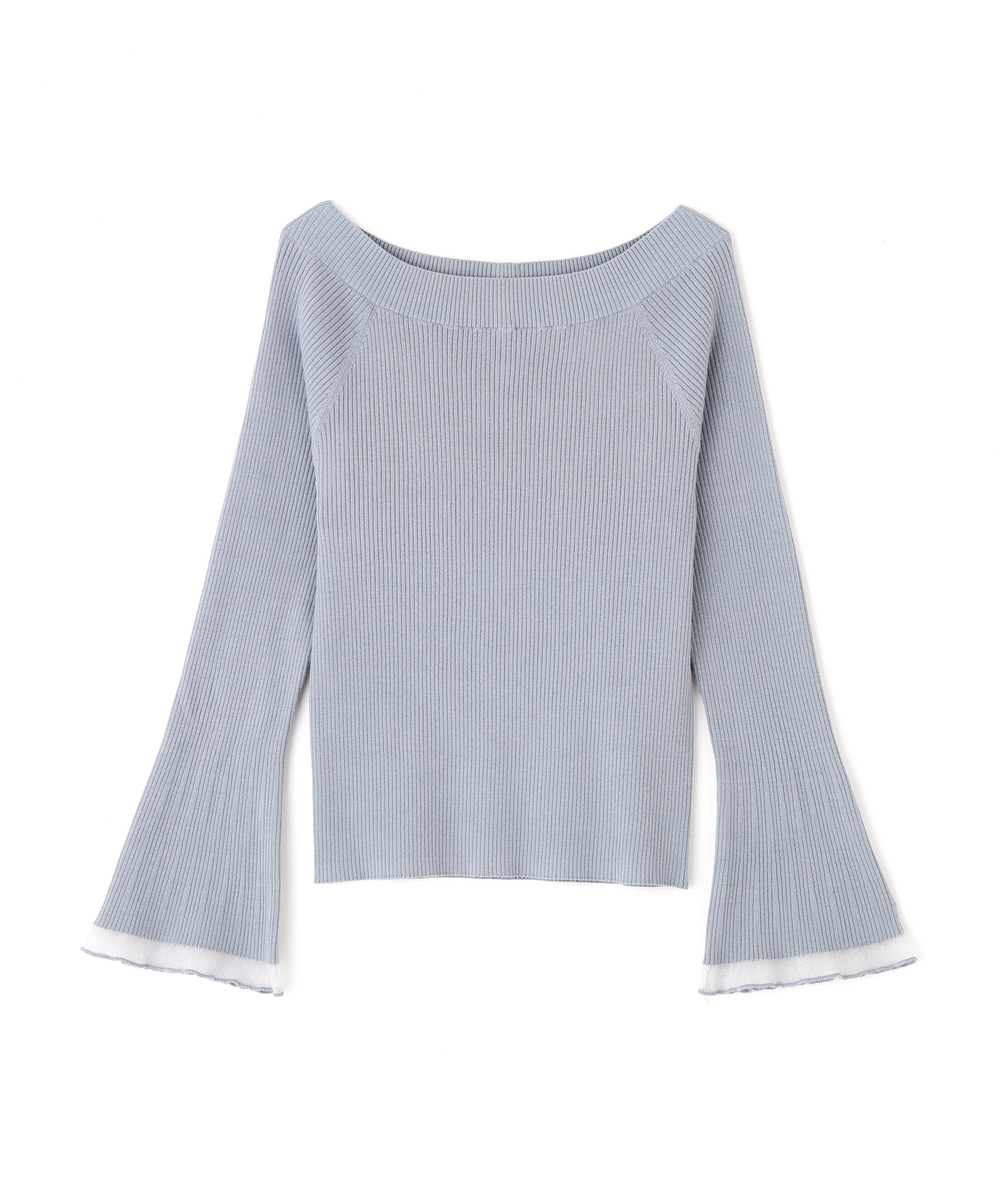 PROPORTION BODY DRESSING「シアー切り替えボートネックニット　26SS」|ニット・セーター|