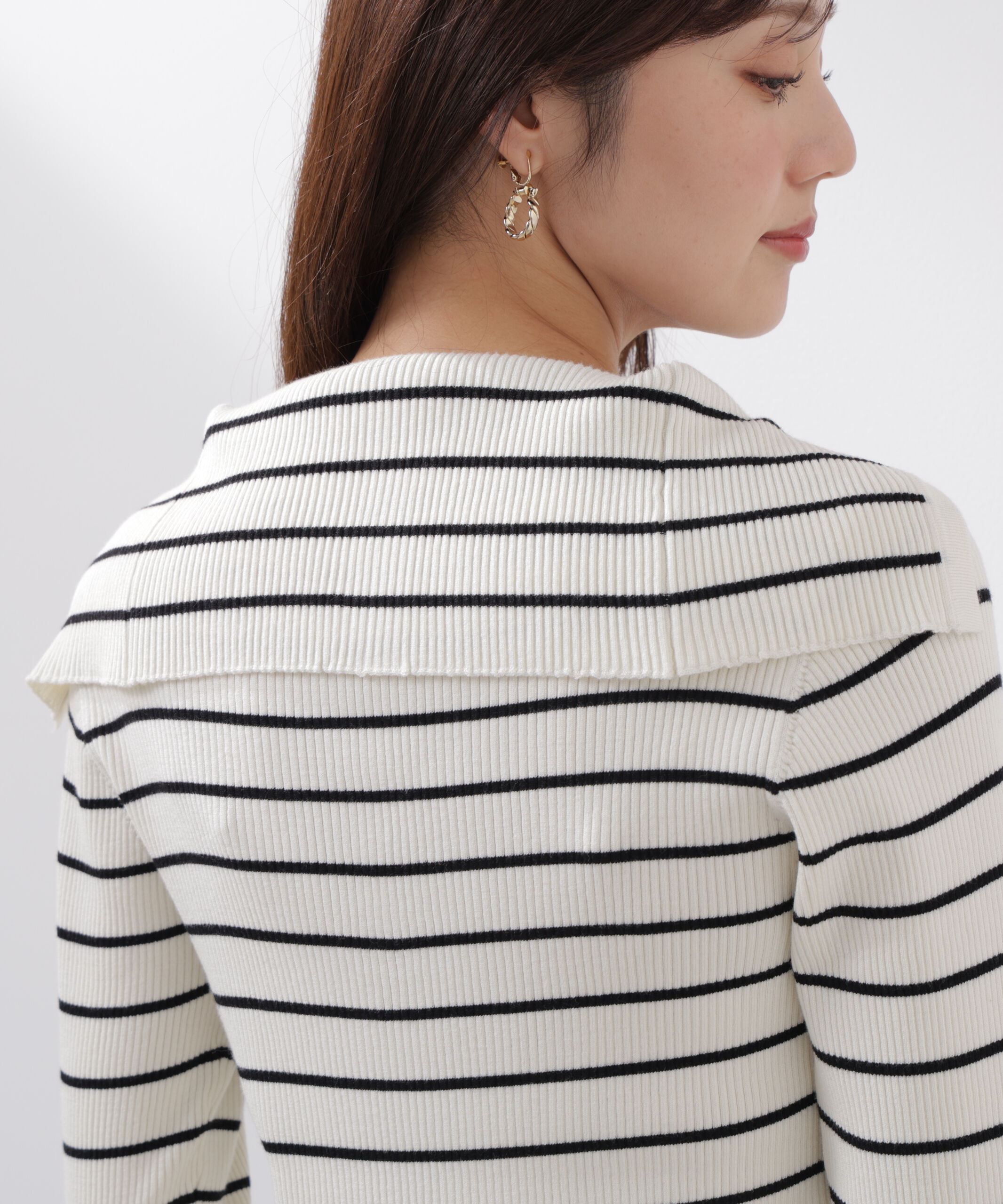PROPORTION BODY DRESSING「〈a/mie〉ビッグカラーリブニット　　26SS」|カーディガン|