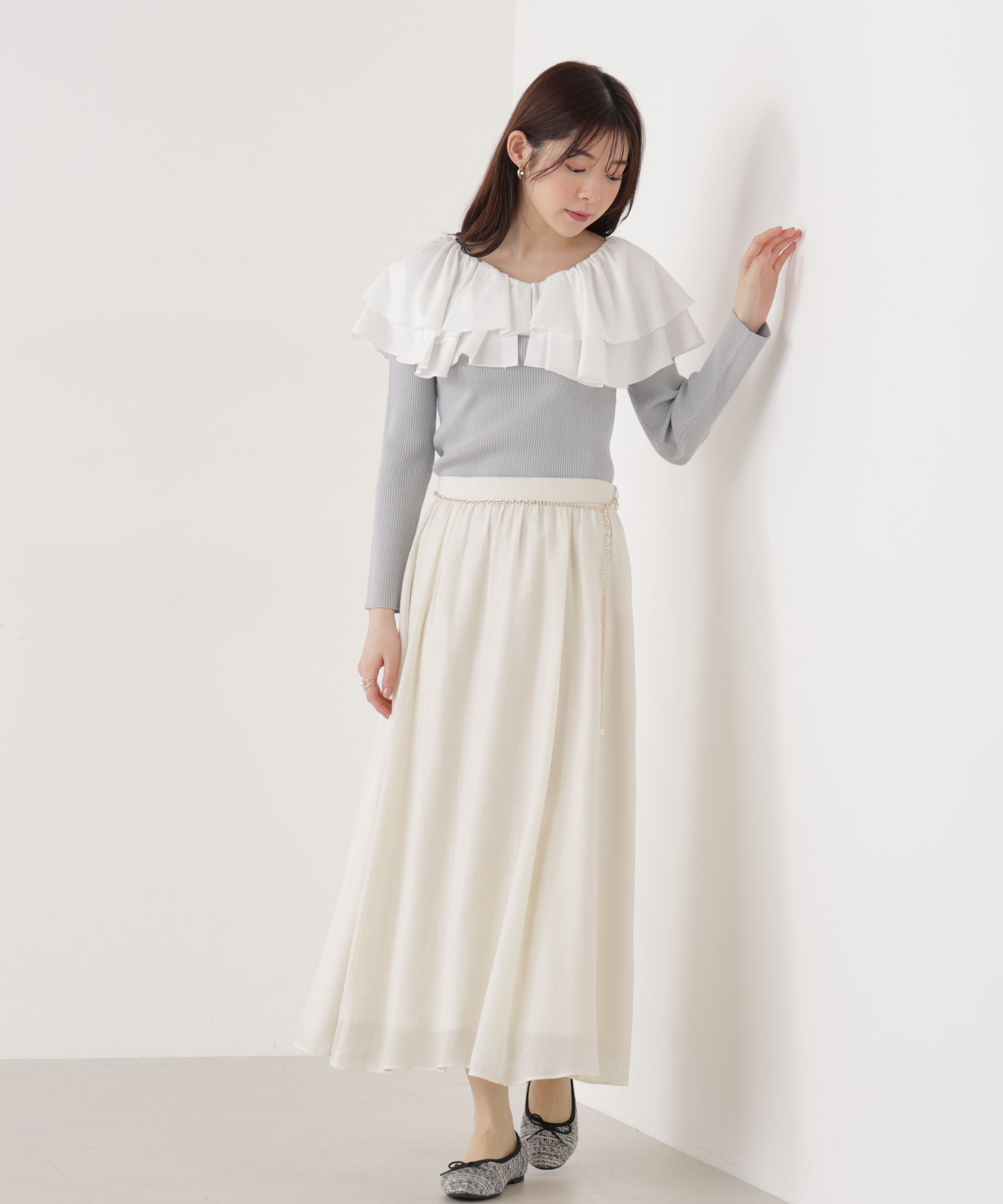 PROPORTION BODY DRESSING「チェーン付きギャザースカート　26SS」|スカート|