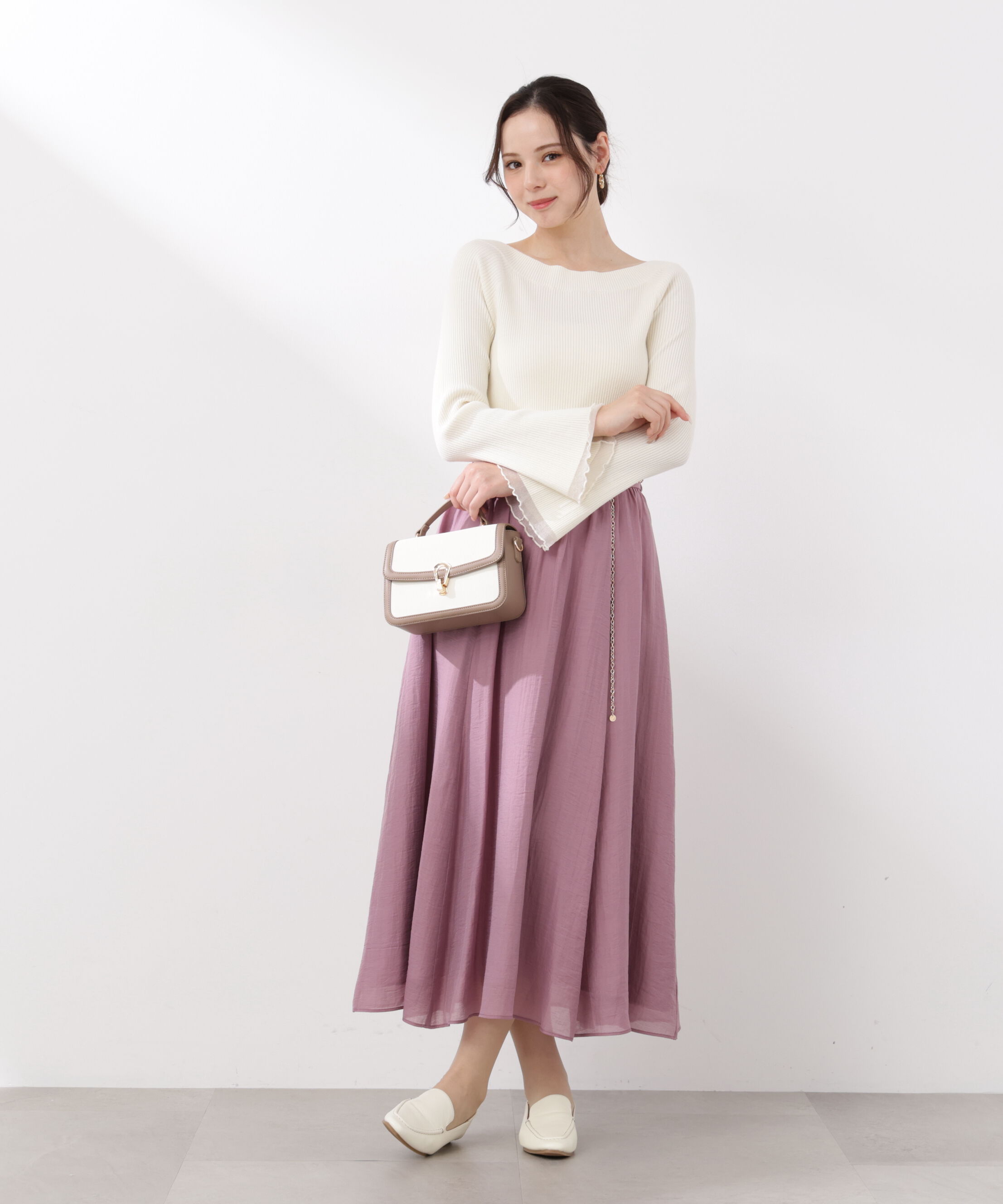 PROPORTION BODY DRESSING「チェーン付きギャザースカート　26SS」|スカート|