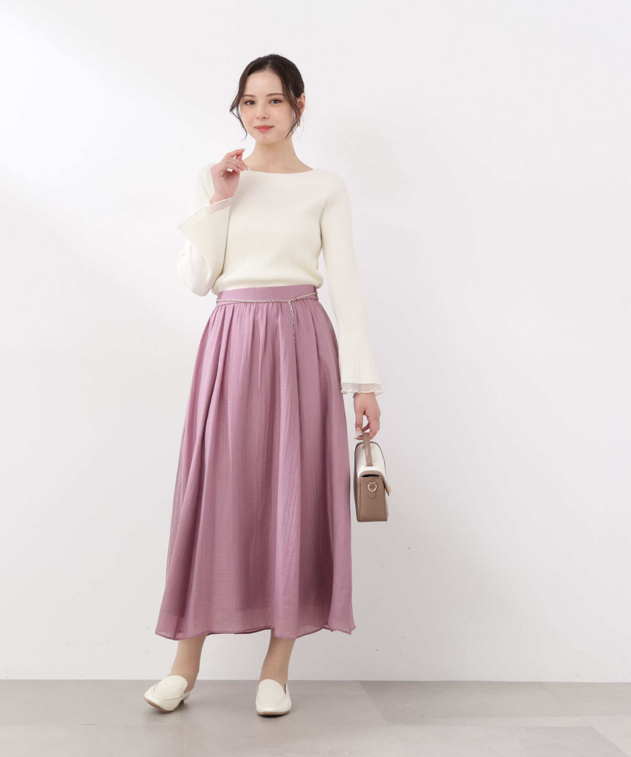 PROPORTION BODY DRESSING「チェーン付きギャザースカート　26SS」|スカート|
