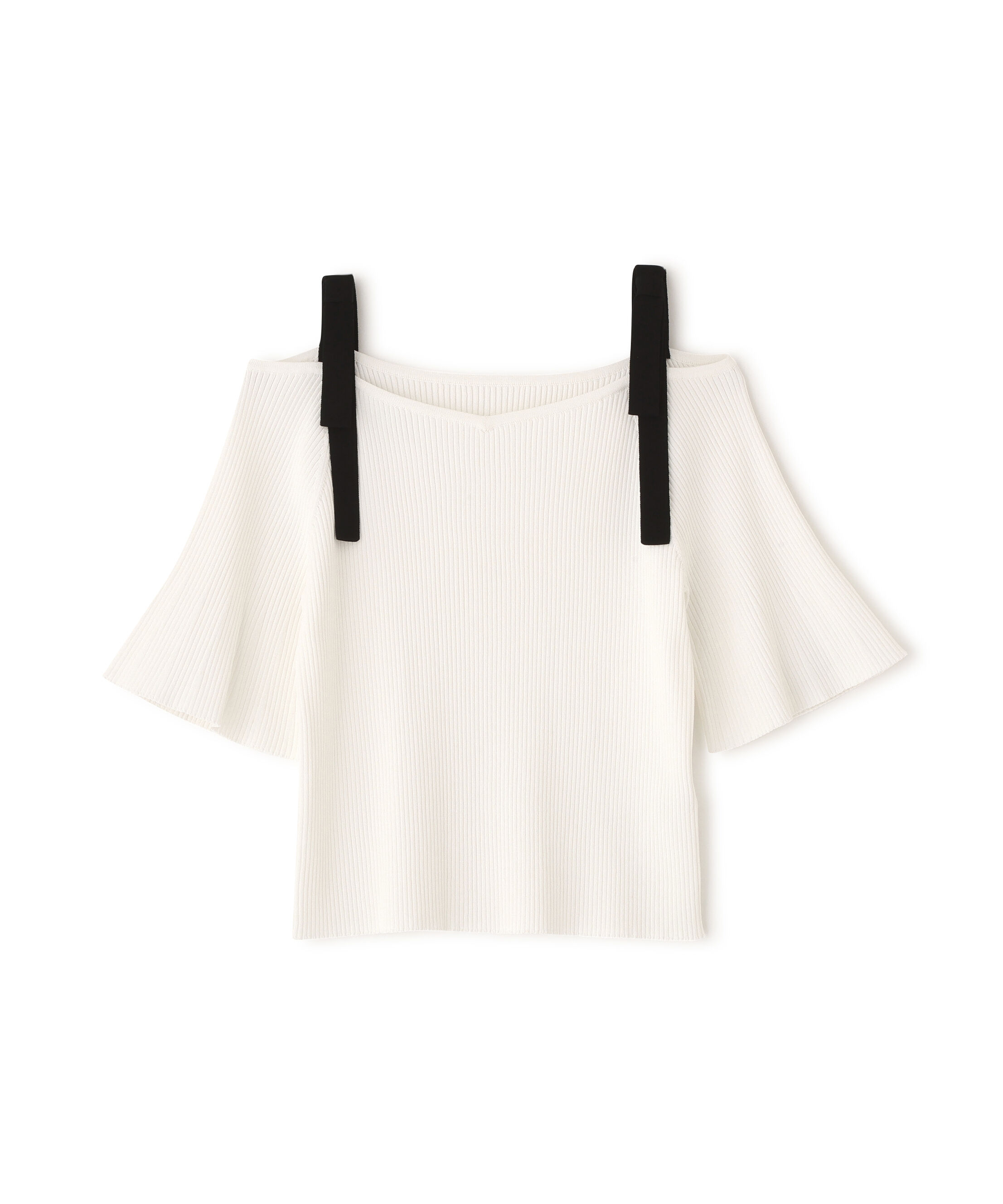 PROPORTION BODY DRESSING「＜ウォッシャブル/UV＞肩リボンオフショルニット　26SS」|ニット・セーター|