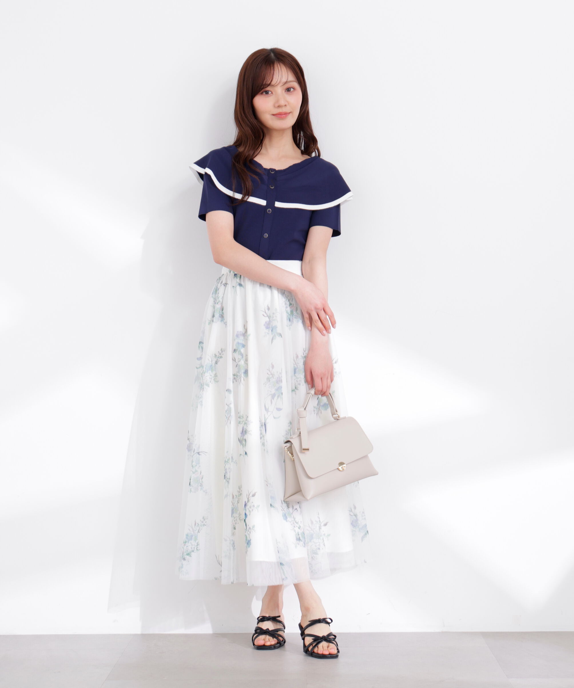 PROPORTION BODY DRESSING「トリムラインケープニットトップス 26SS」|ニット・セーター|