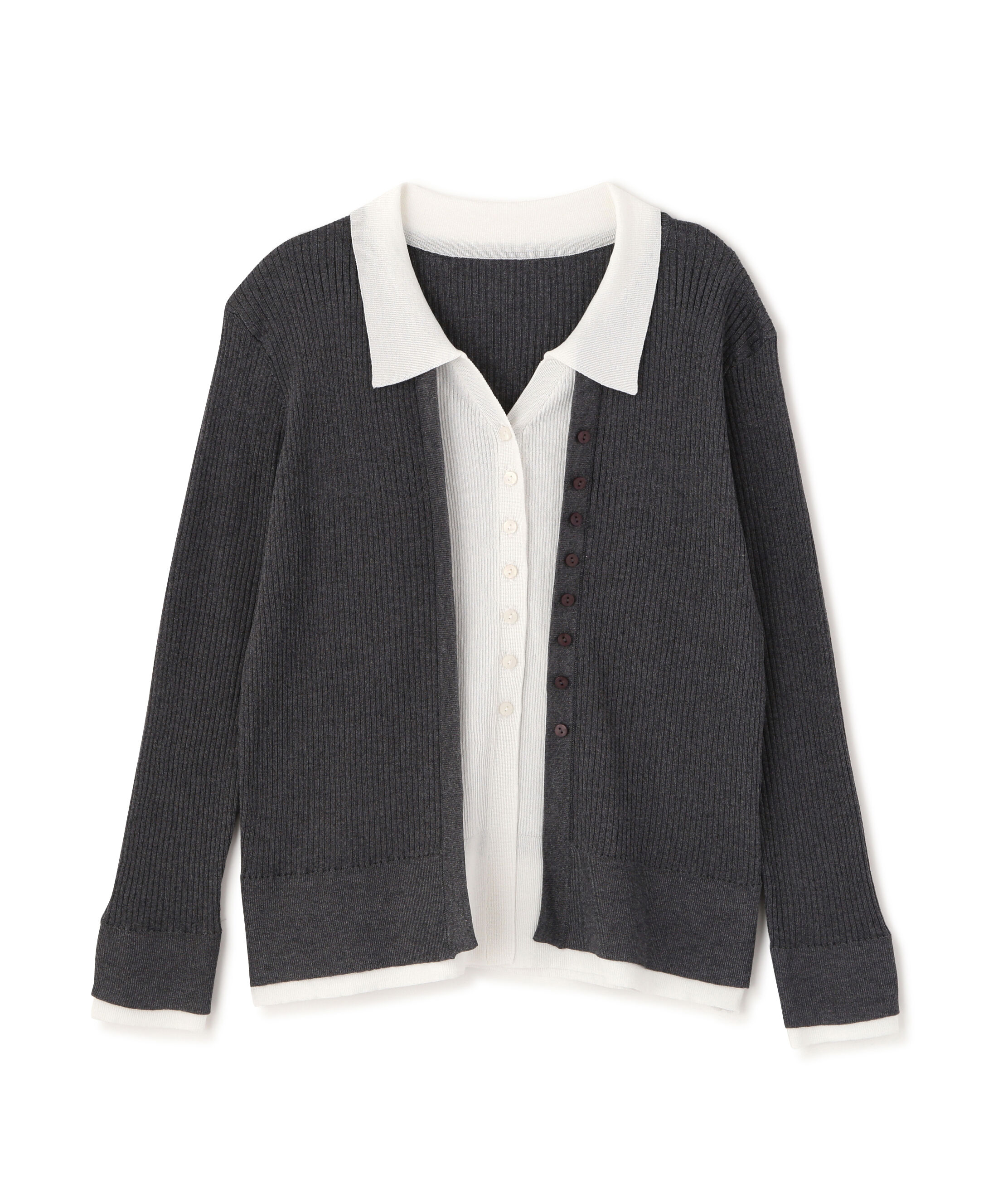 PROPORTION BODY DRESSING「＜今村朱里さんコラボ＞レイヤード風リブニット 26SS」|ニット・セーター|
