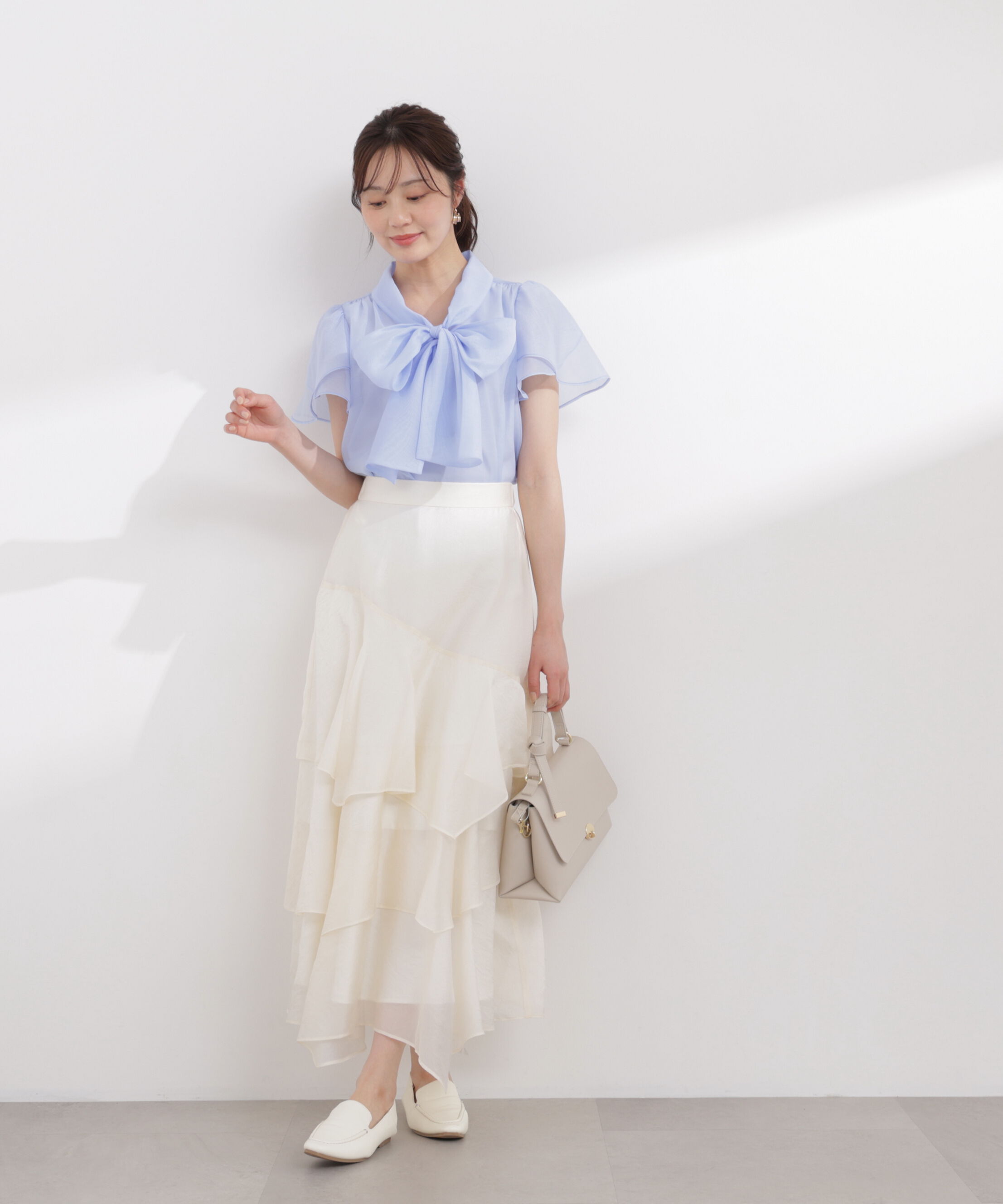 PROPORTION BODY DRESSING「チューリップ袖リボンブラウス 26SS」|シャツ・ブラウス|