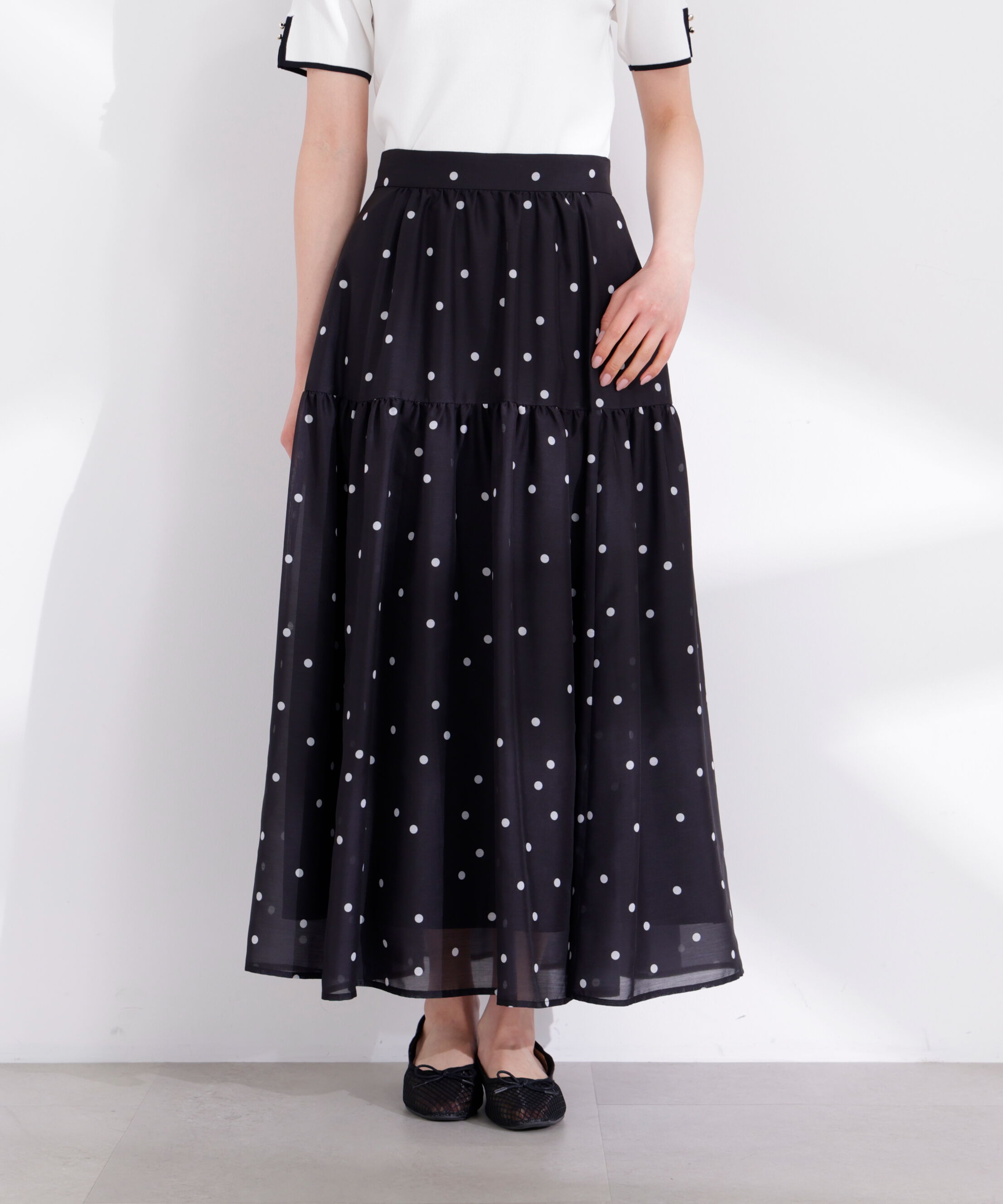 PROPORTION BODY DRESSING「ドットプリントティアードスカート 26SS」|スカート|