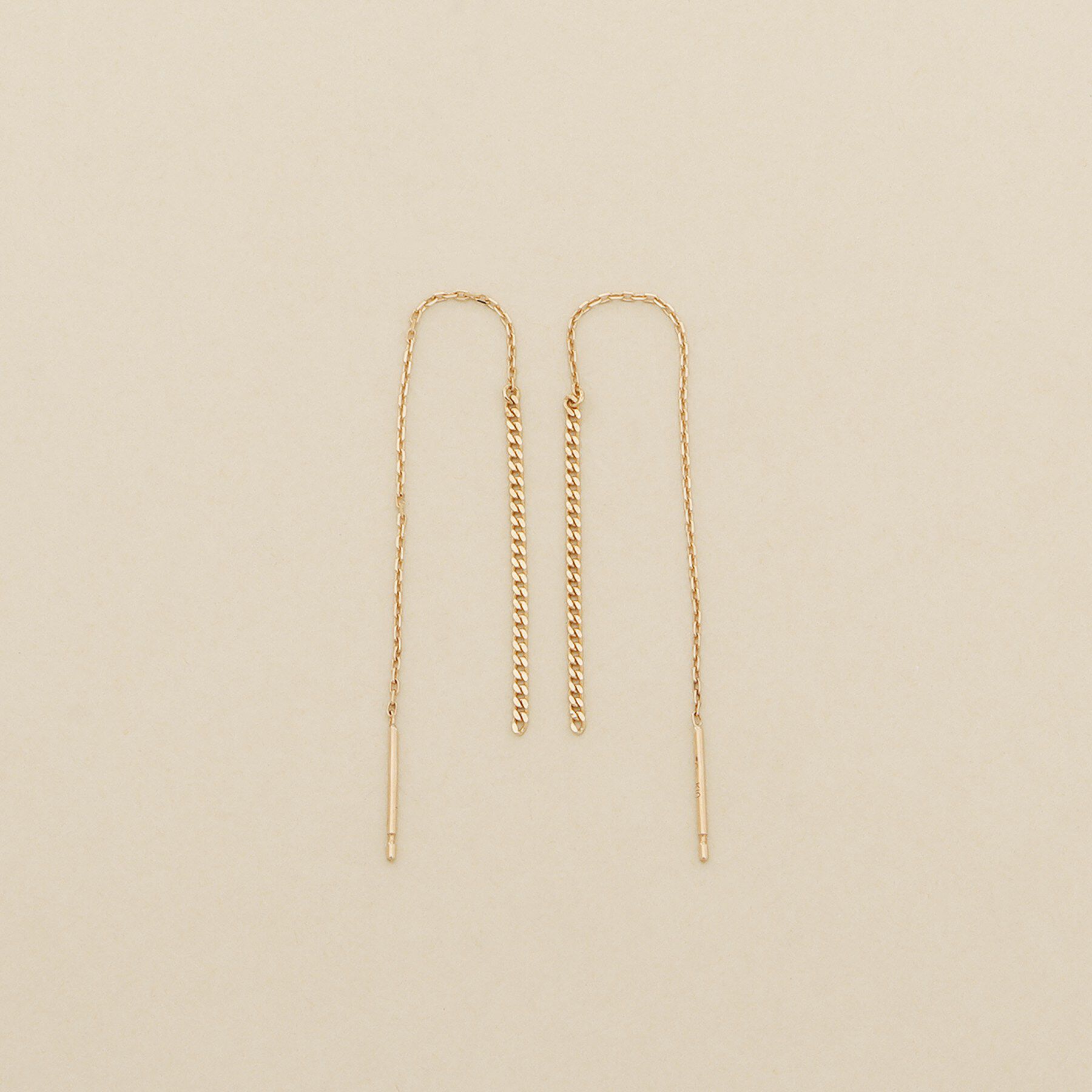 COCOSHNIK ONKITSCH「K10カーブ・ケーブルチェーン アメリカンピアス」|ピアス|