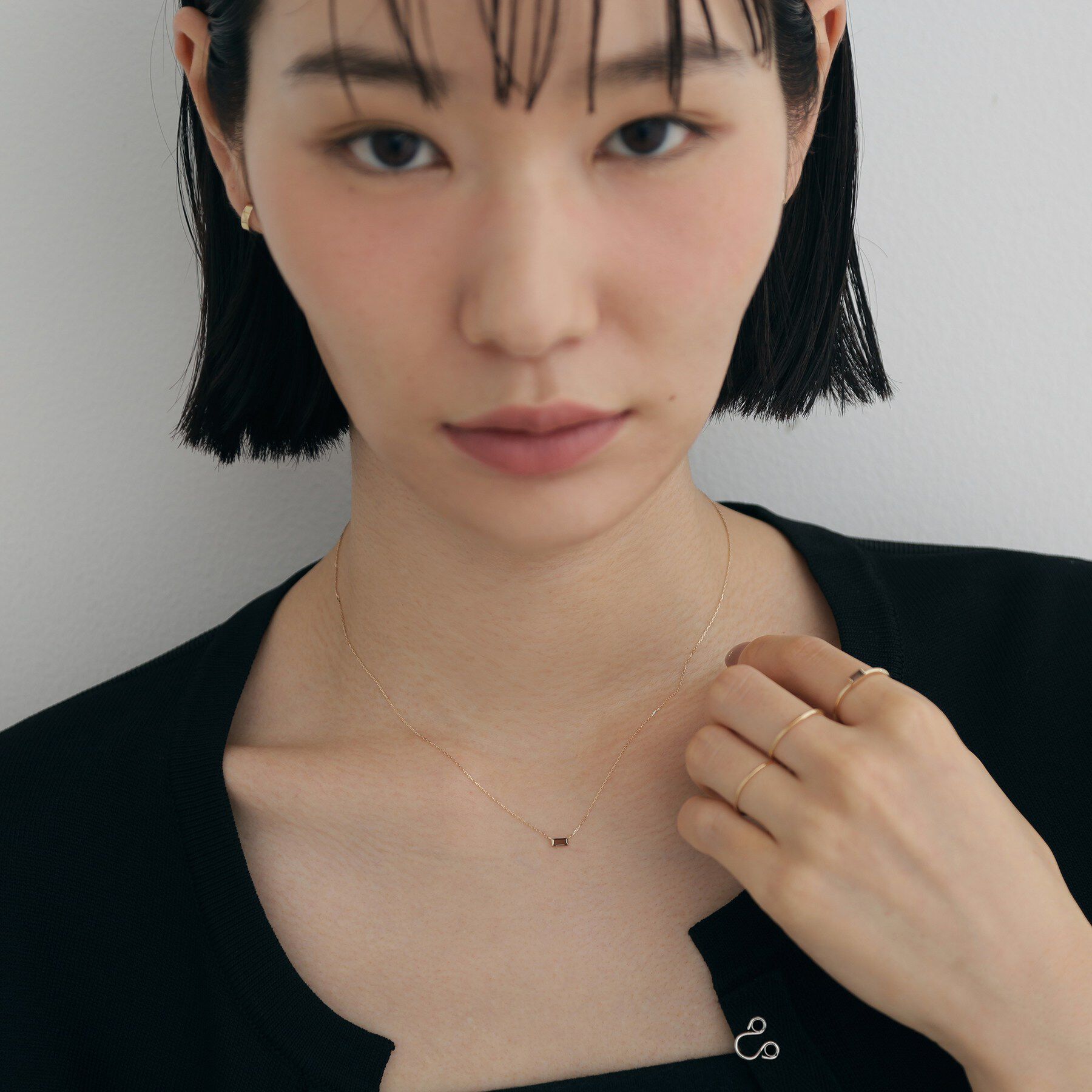 COCOSHNIK ONKITSCH「K10スモーキークォーツ バケットカットネックレス」|ネックレス|
