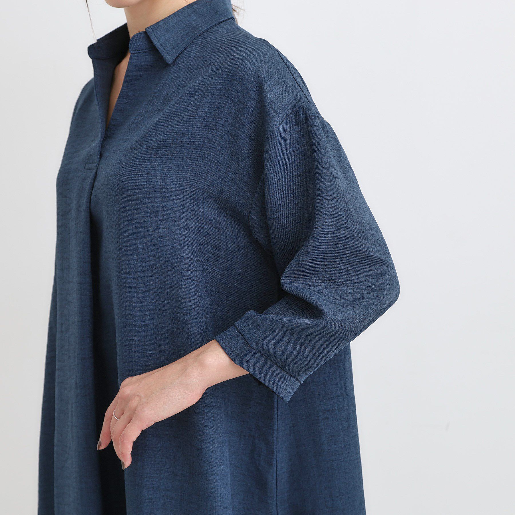 SHOO･LA･RUE「【S-LL/体型カバー】さらっとしたタッチが魅力 デニムライクチュニック」|チュニック|