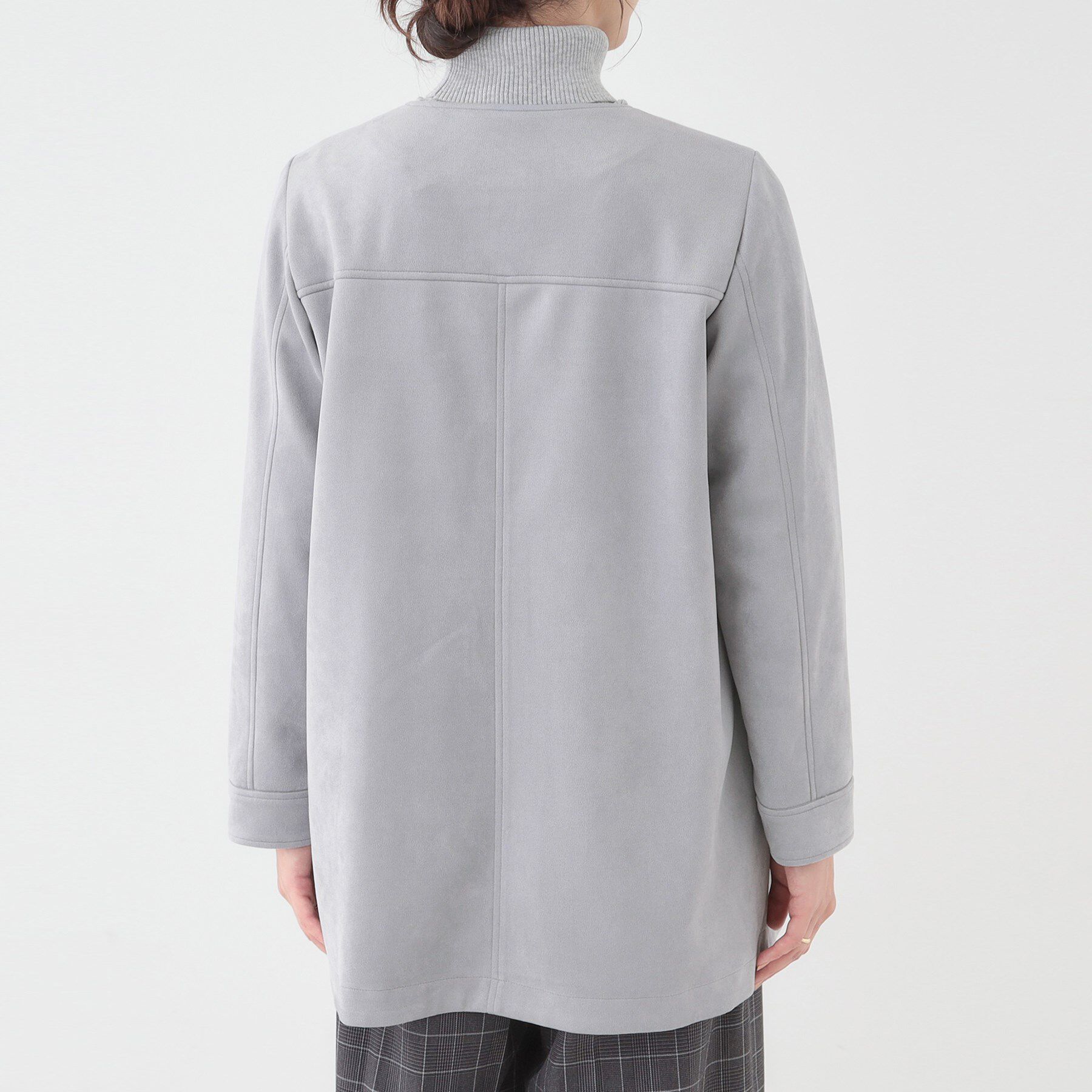 SHOO･LA･RUE「【S-LL】上品さを纏う やわらかフェイクスエード ミドル丈ブルゾン」|ブルゾン・スタジャン|