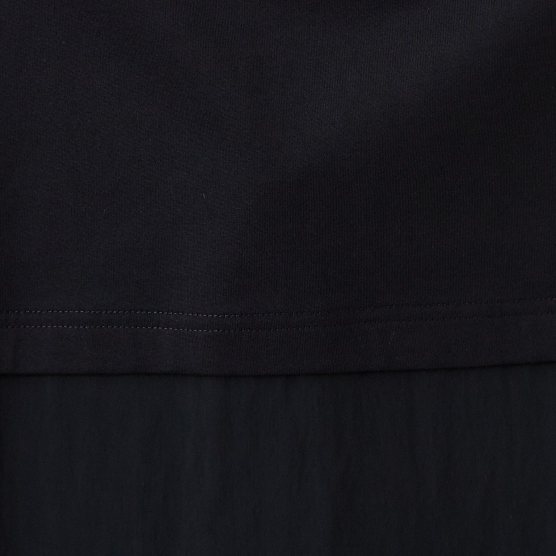 SHOO･LA･RUE「【体型カバー/S-LL/洗濯機可】インせず着られる 異素材ドッキングTシャツ」|Tシャツ・カットソー|