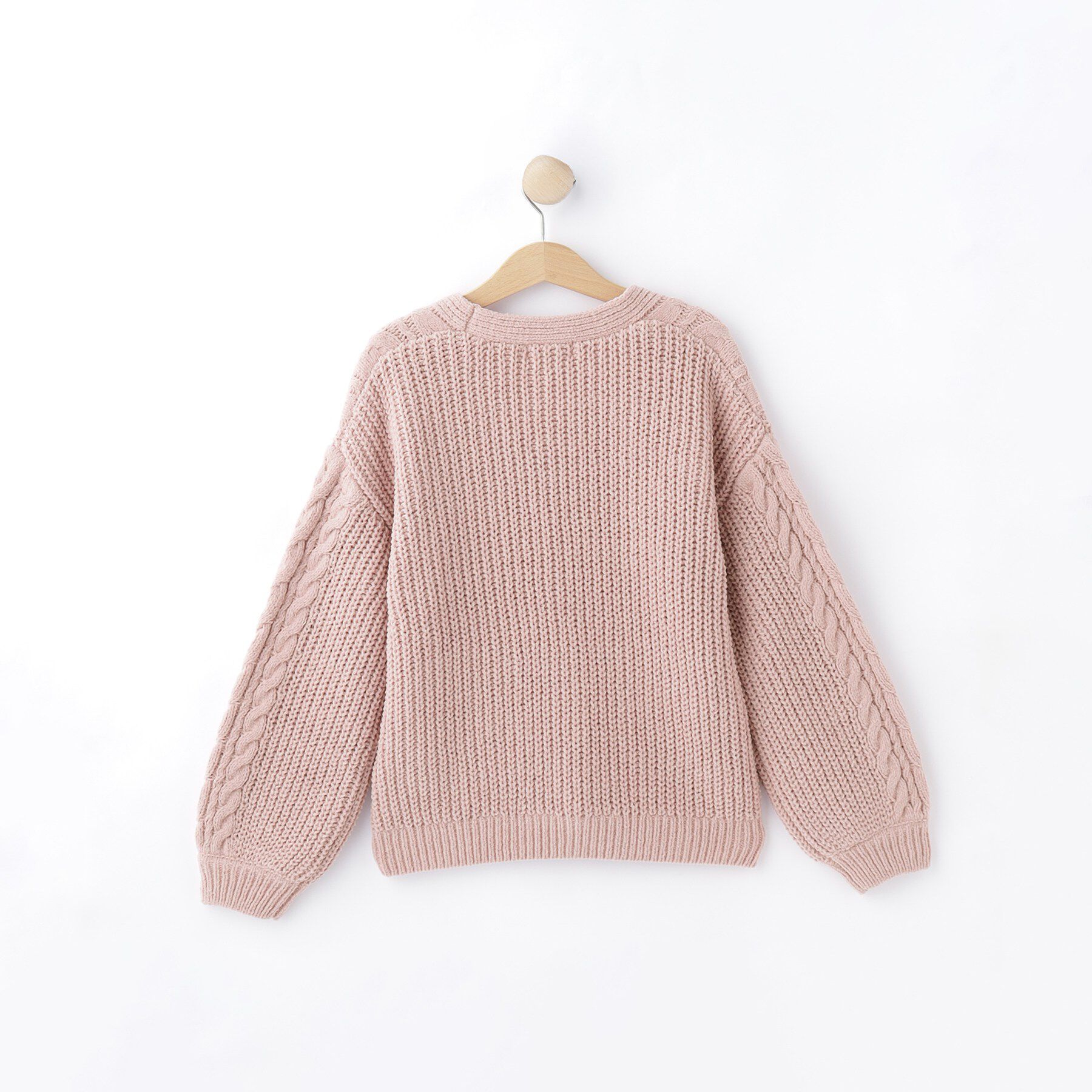 SHOO･LA･RUE「【120-150】【親子リンク可能＆マシンウォッシャブル】もこもこモールケーブルVカーディガン」|カーディガン|