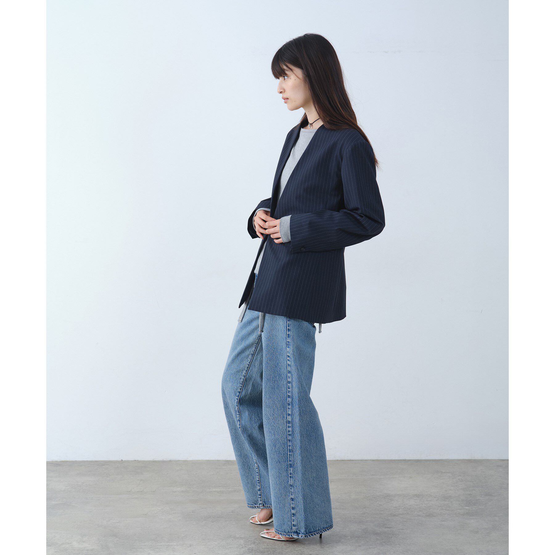 CODE A「tailored mood over jacket」|ノーカラージャケット|