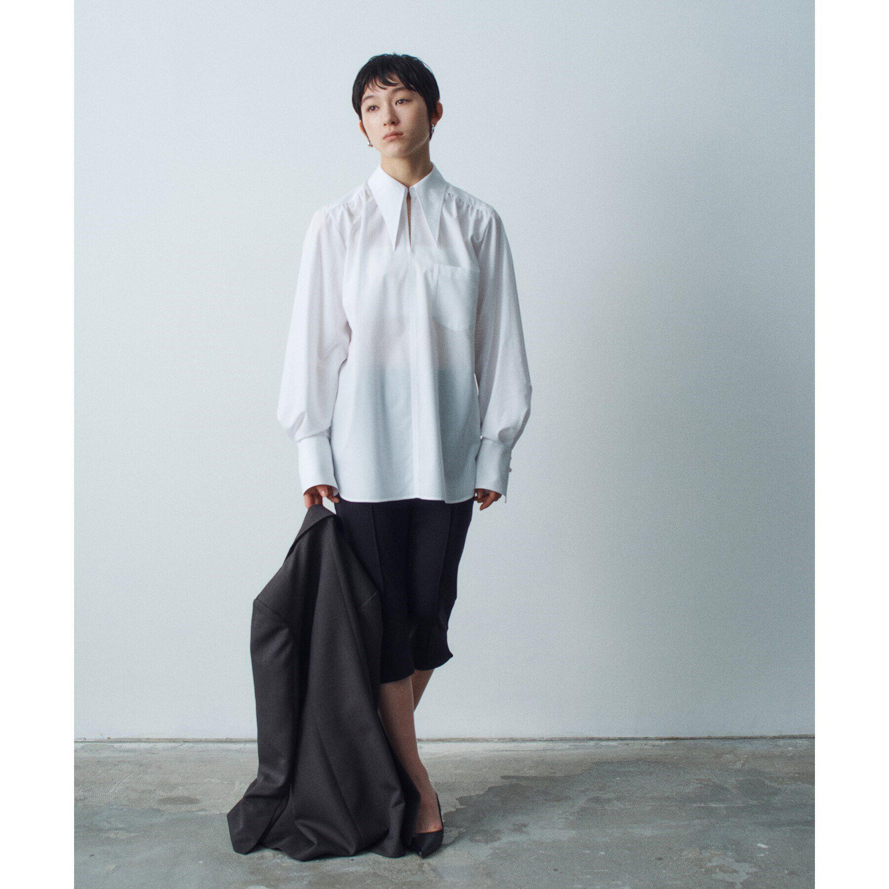 CODE A「【Re】point neck shirt」|シャツ・ブラウス|