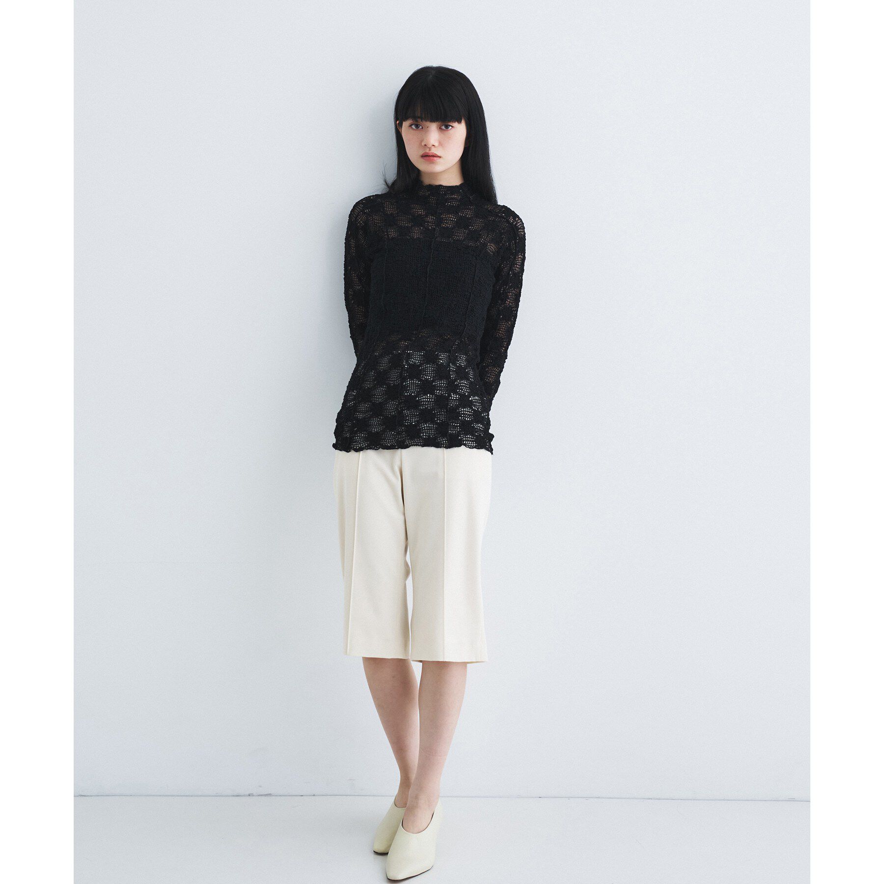 CODE A「floral lace highneck tops」|Tシャツ・カットソー|