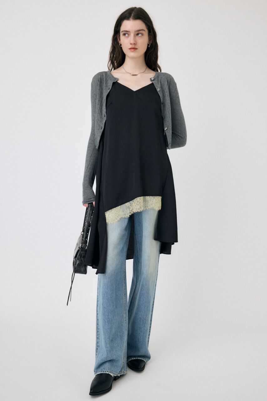 MOUSSY「WASHER スリップドレス」|ワンピース|BLK