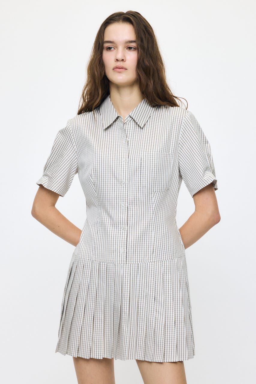 MOUSSY「PLEATED SHIRT MINI ドレス」|ワンピース|