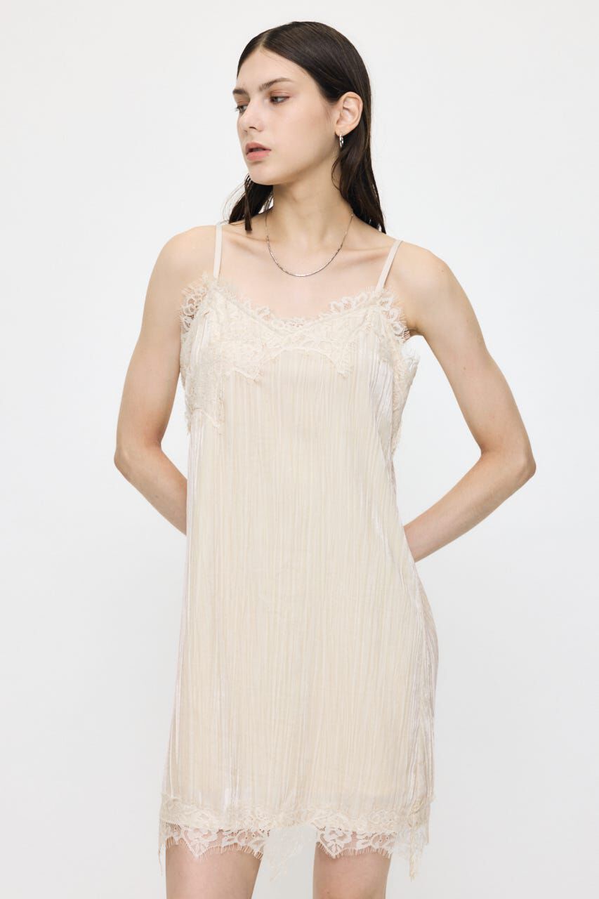 MOUSSY「WASHER VELOUR SLIP MINI ドレス」|ワンピース|