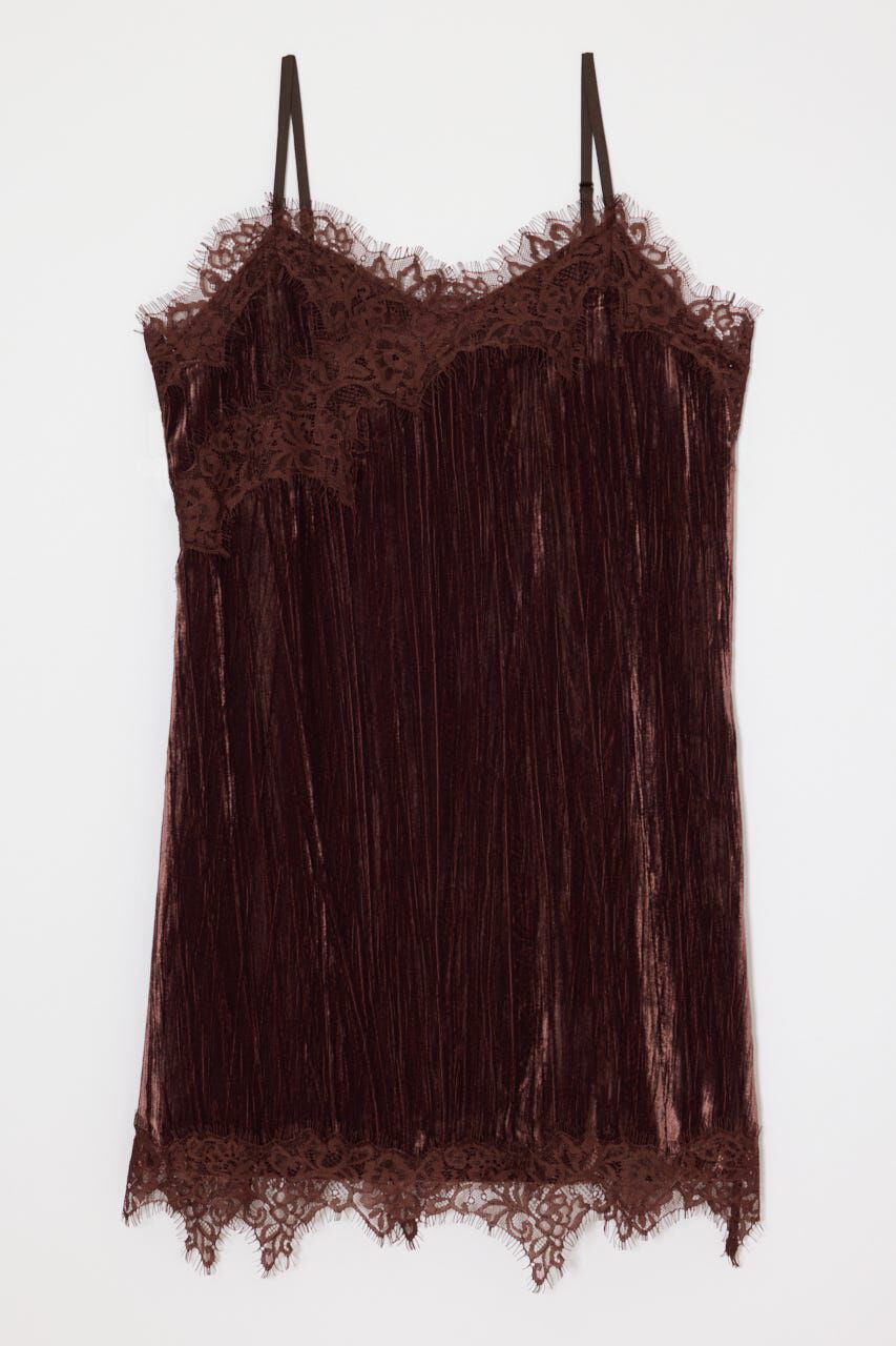 MOUSSY「WASHER VELOUR SLIP MINI ドレス」|ワンピース|