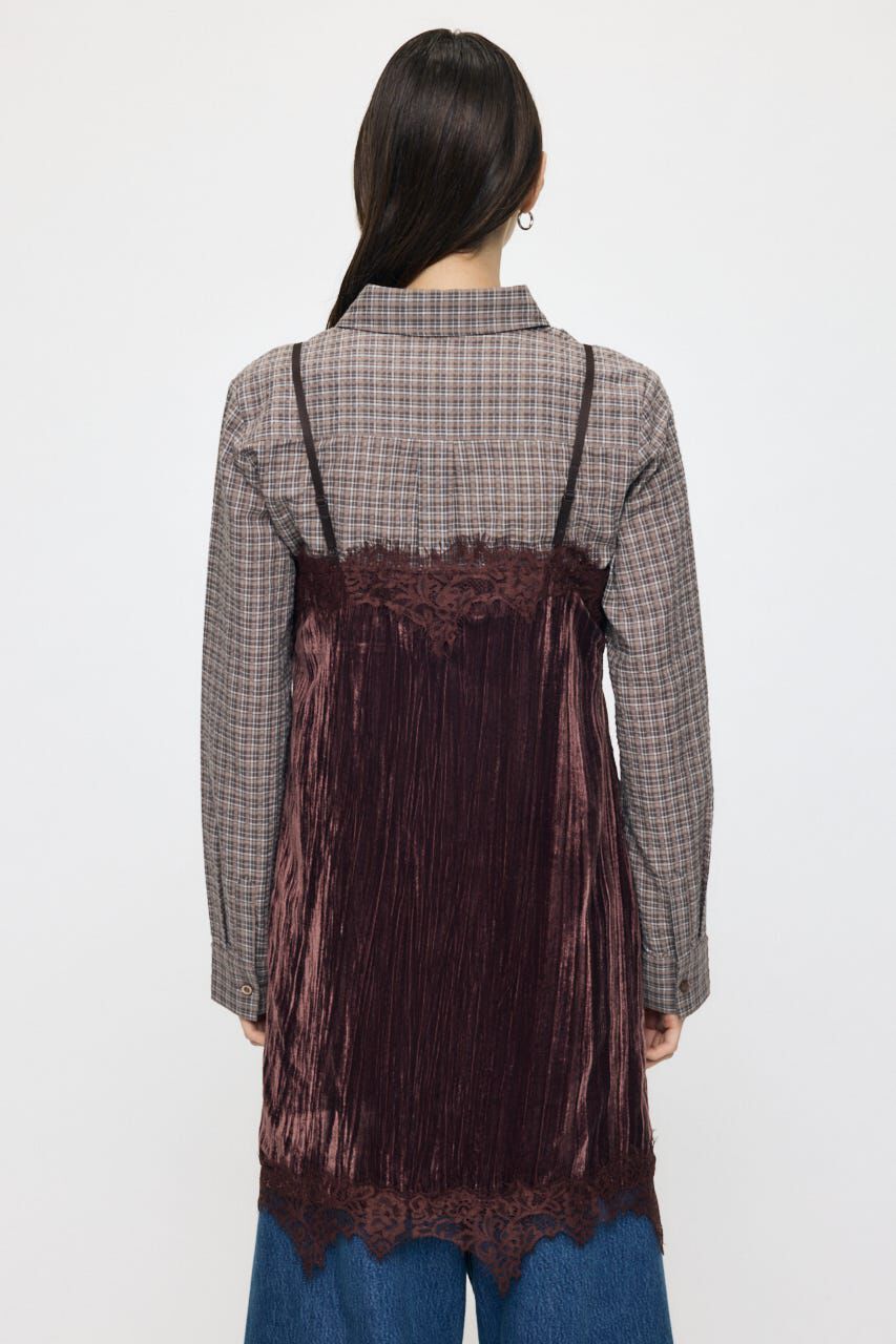 MOUSSY「WASHER VELOUR SLIP MINI ドレス」|ワンピース|